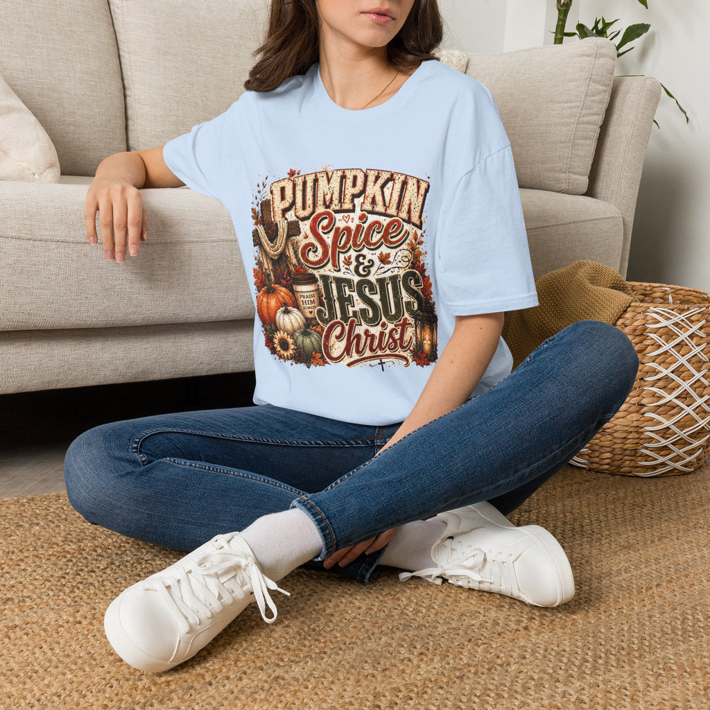 Pumpkin Spice & Jesus Christ T‑Shirt — Fall Faith Graphic Tee