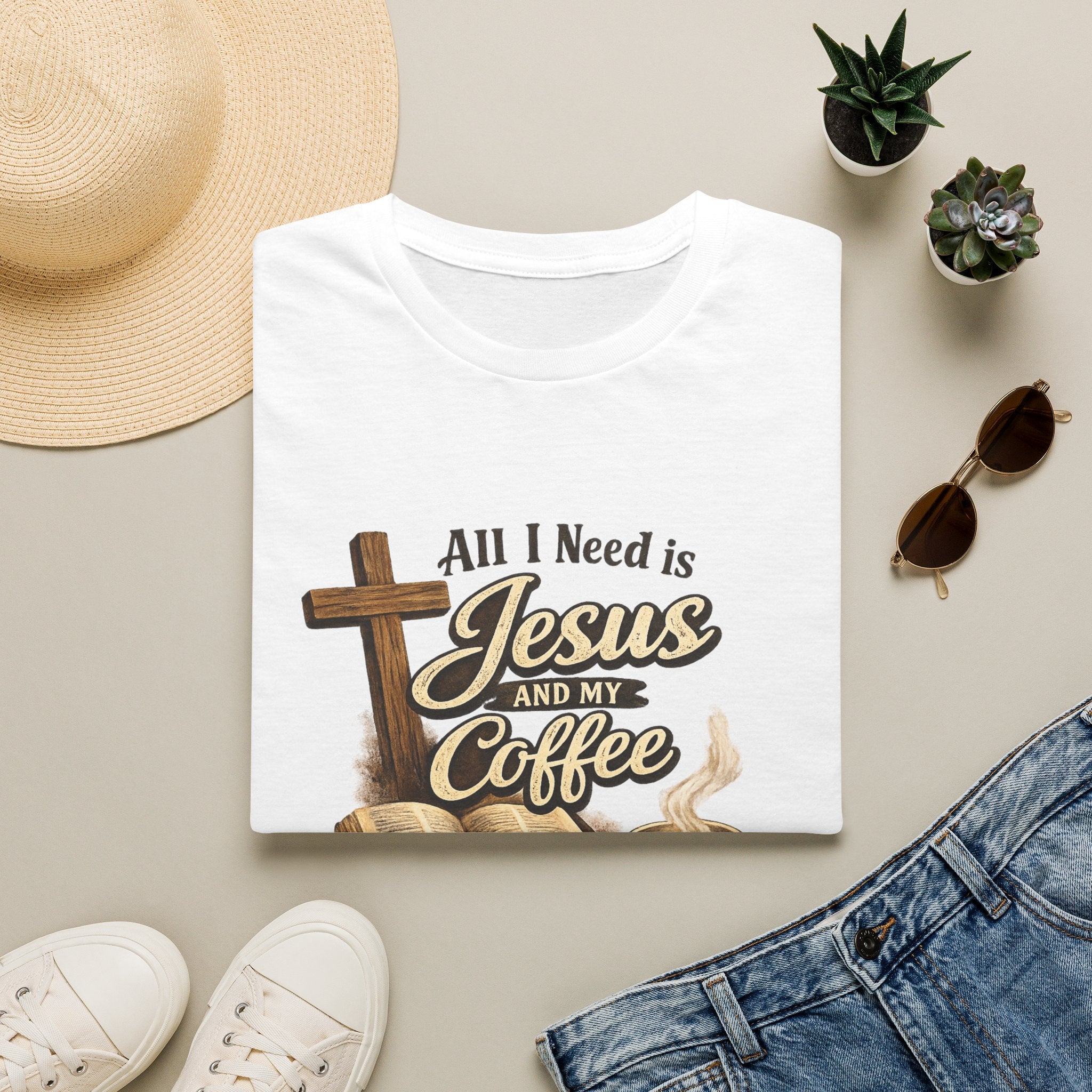 Jesus and My Coffee T-Shirt — Faith & Coffee Graphic Tee