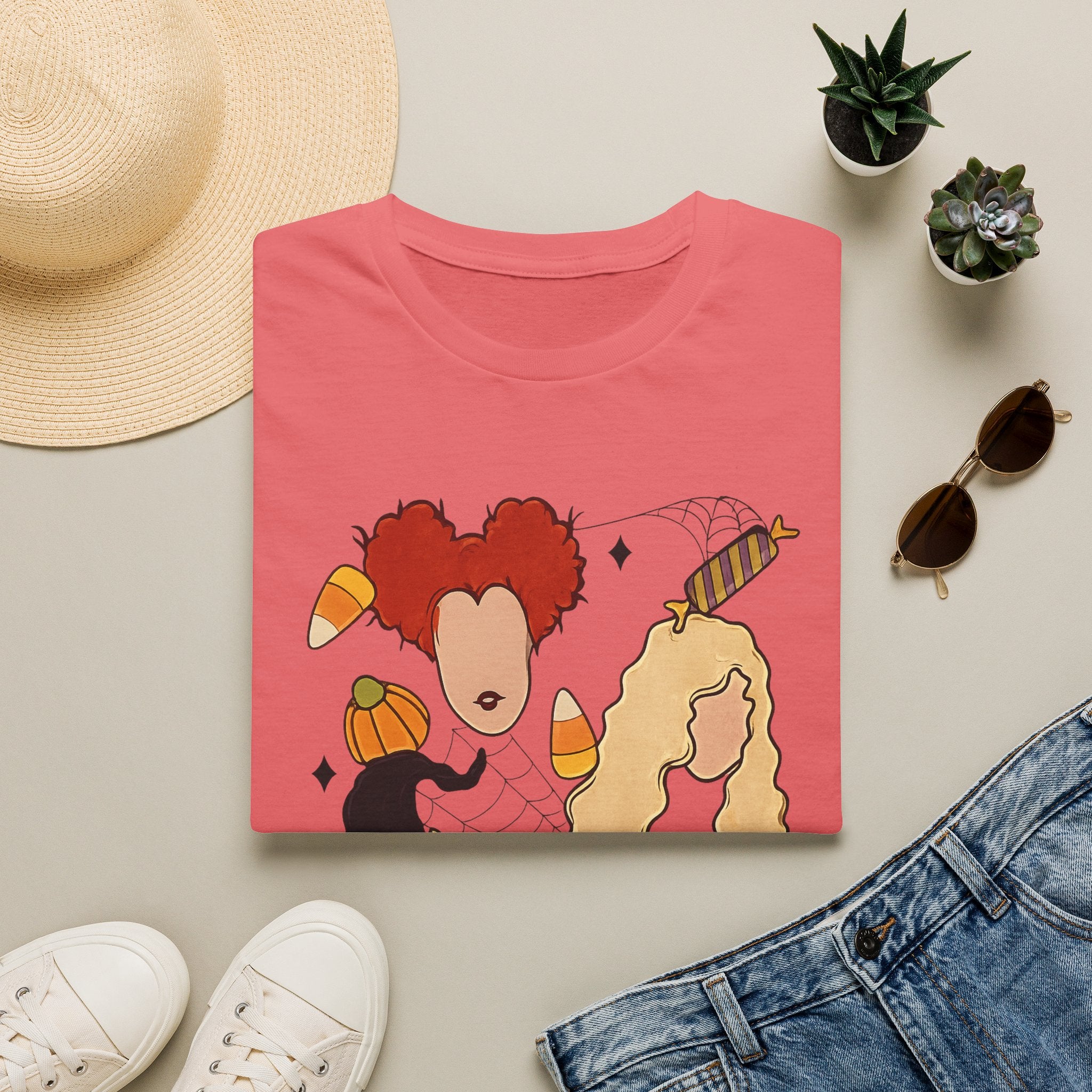 Halloween Sanderson Sisters T-Shirt – Witches Trio Pumpkin Candy Corn Design