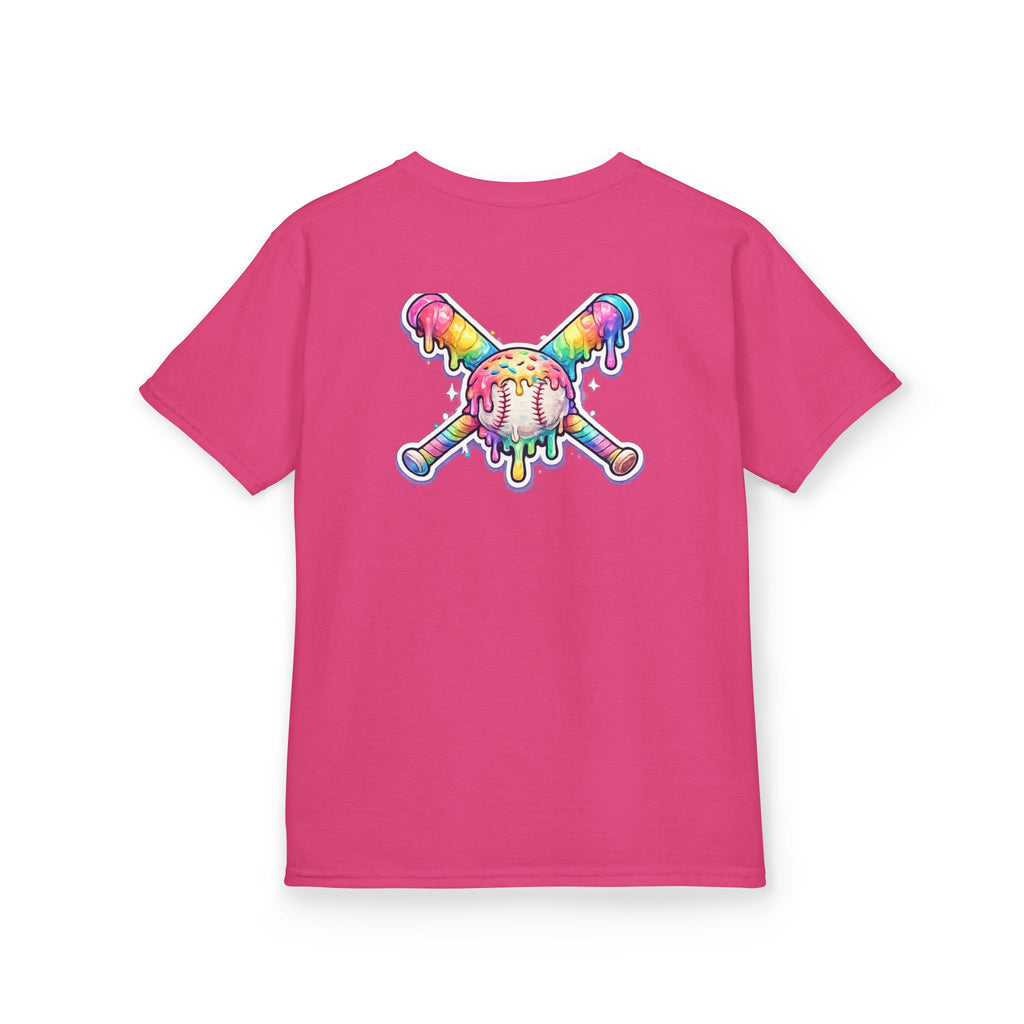 Kids Tee — Rainbow Drip Ice Cream Skull Graphic