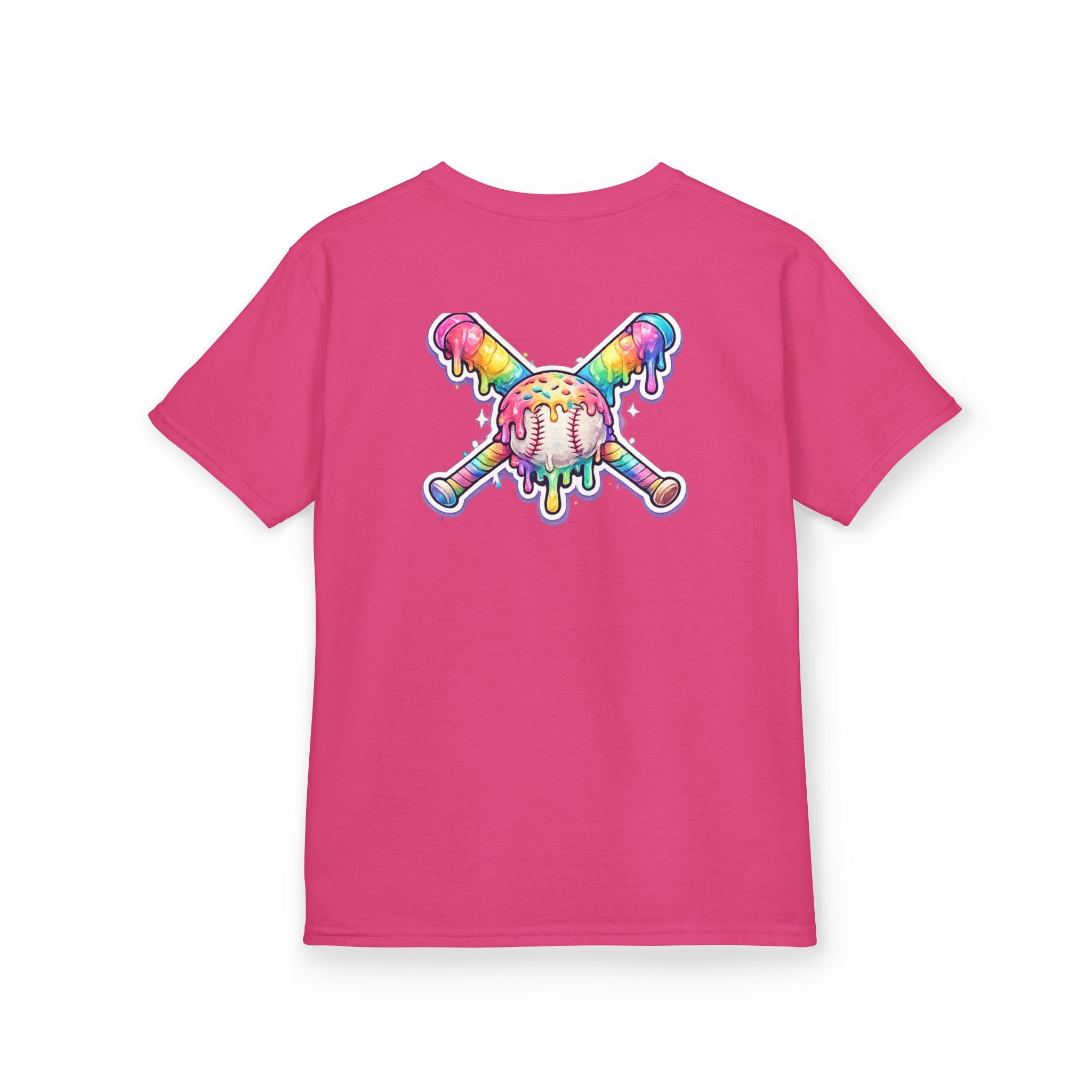 Kids Tee — Rainbow Drip Ice Cream Skull Graphic