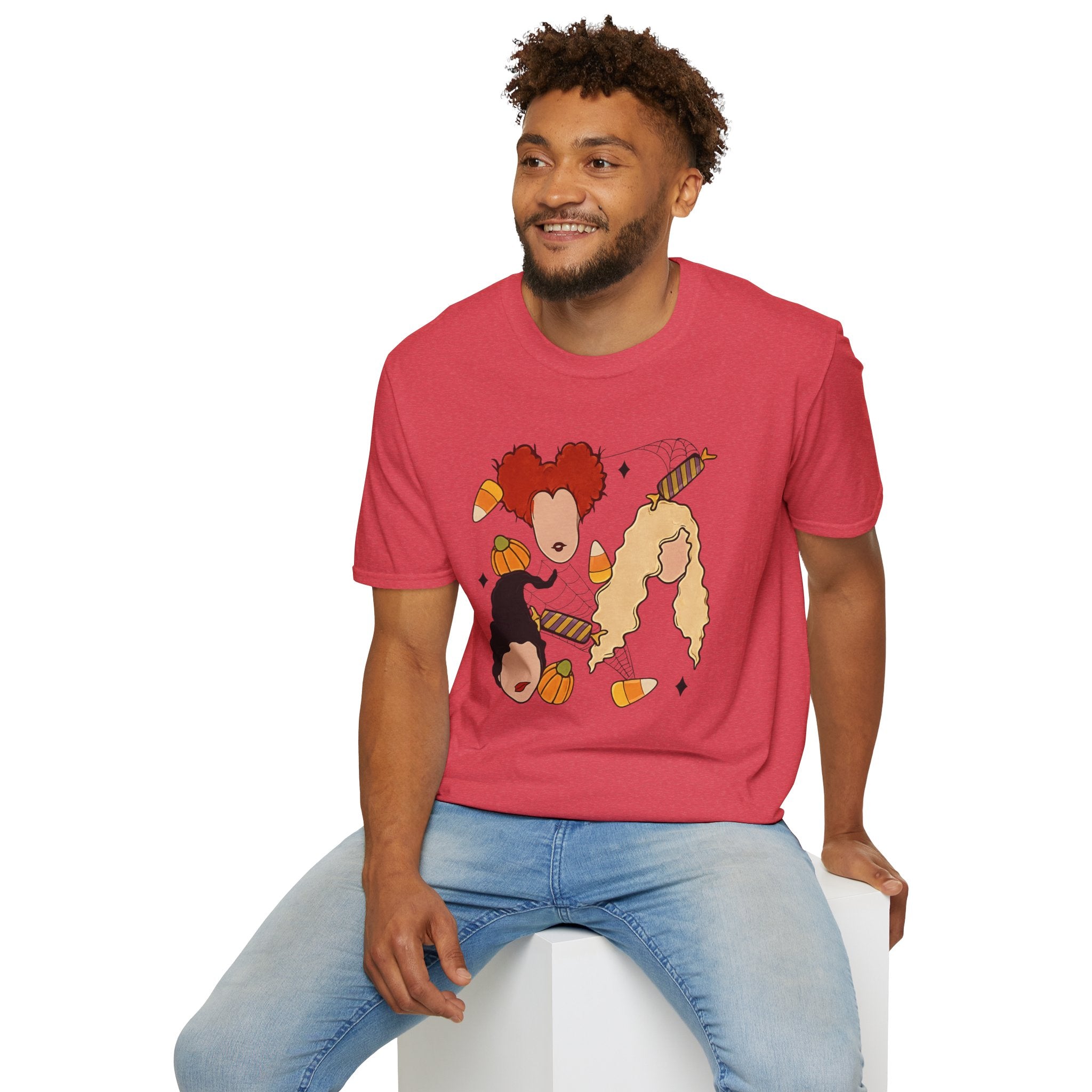 Halloween Sanderson Sisters T-Shirt – Witches Trio Pumpkin Candy Corn Design