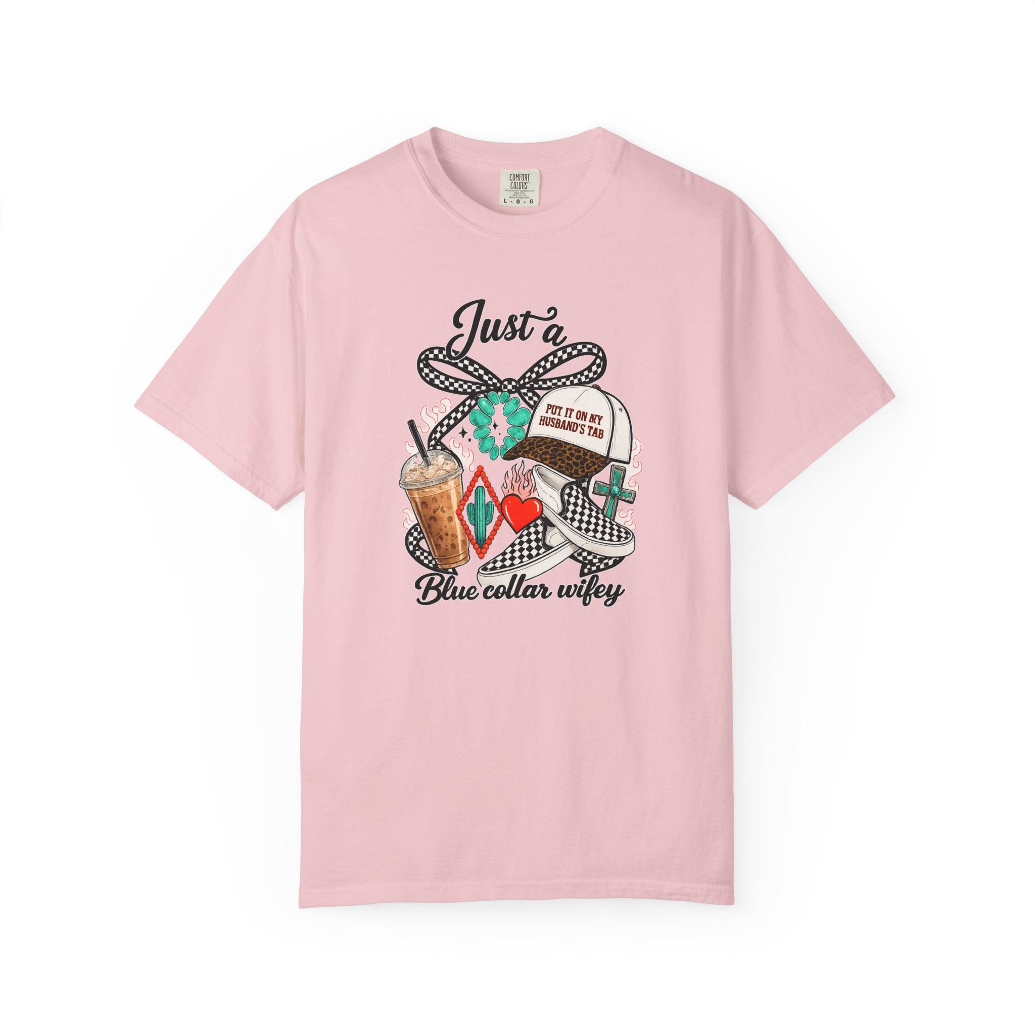 Blue Collar Wifey T-Shirt — "Just a Blue Collar Wifey" Graphic Tee