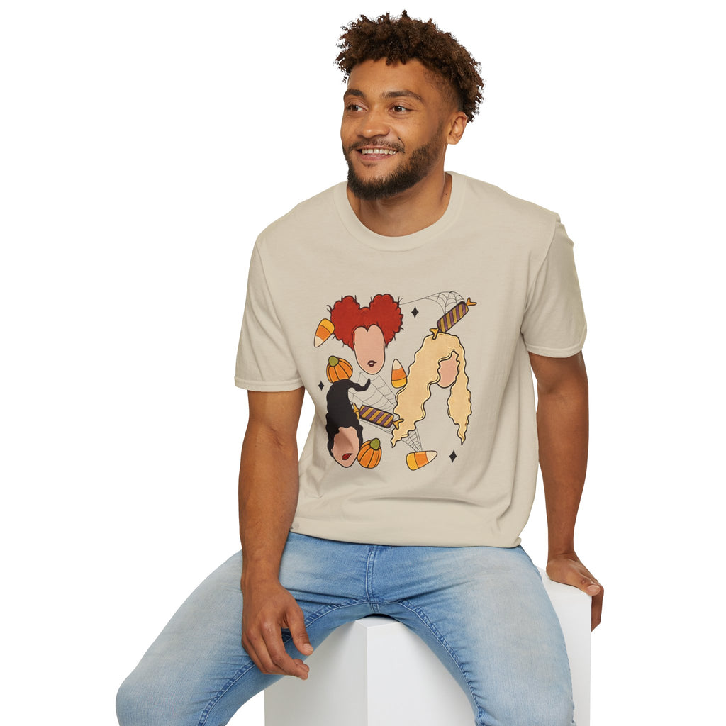 Halloween Sanderson Sisters T-Shirt – Witches Trio Pumpkin Candy Corn Design