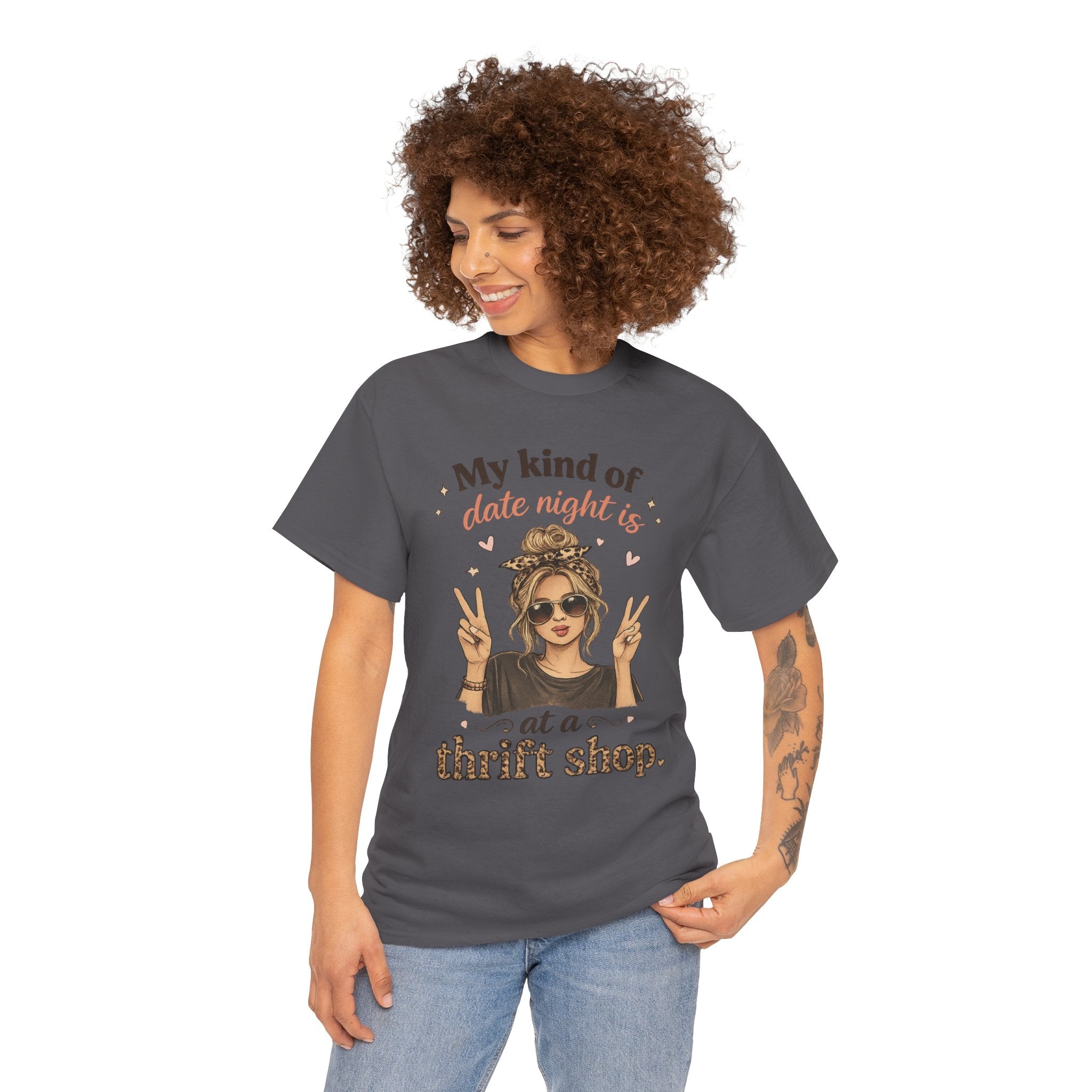 Thrift Shop Date Night T‑Shirt – "My Kind of Date Night Is at a Thrift Shop" Graphic Tee