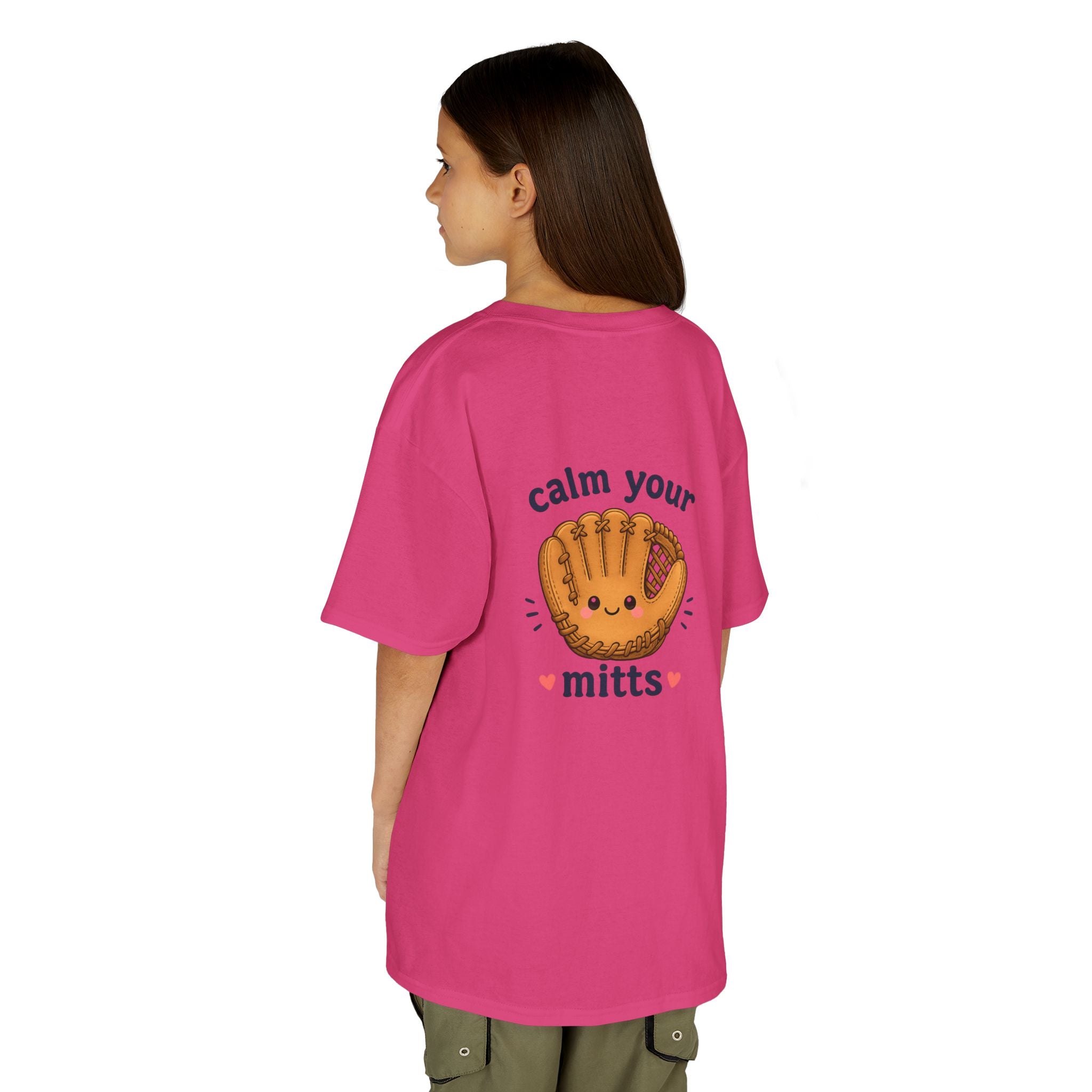 Kids T-Shirt — “Calm Your Mitts” Cute Baseball Glove Tee