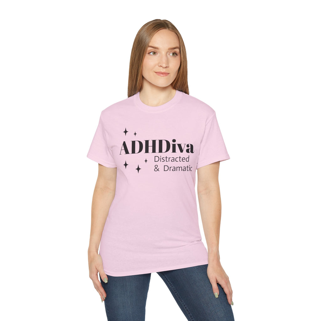 ADHDiva Tee — "ADHDiva: Distracted & Dramatic" Graphic Shirt