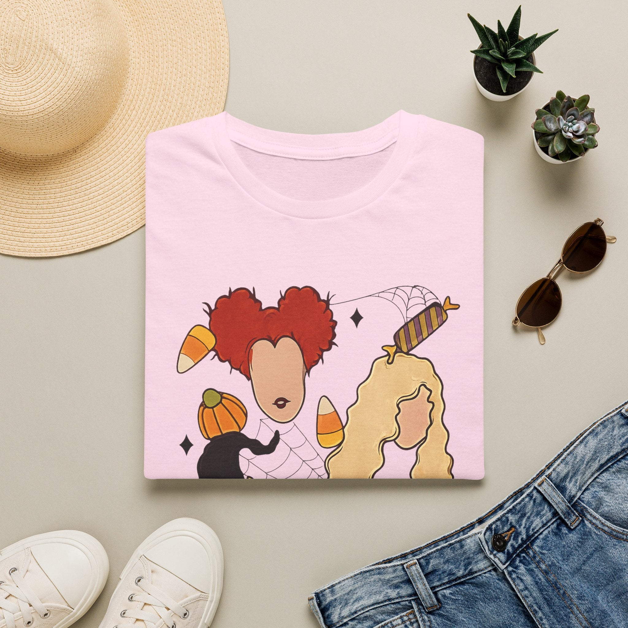 Halloween Sanderson Sisters T-Shirt – Witches Trio Pumpkin Candy Corn Design