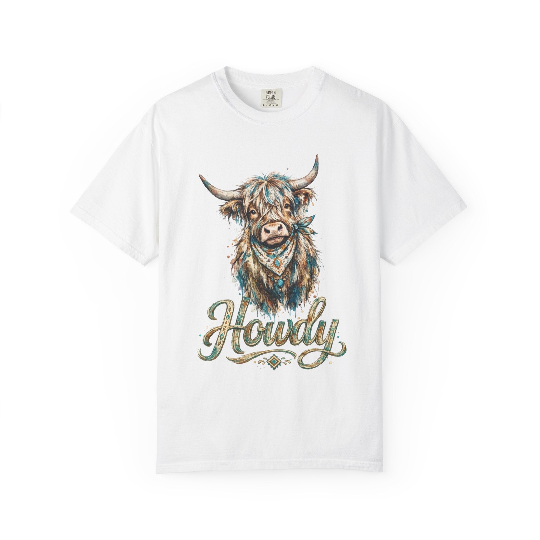 Howdy Highland Cow T-Shirt — Rustic Western Cow Graphic Tee