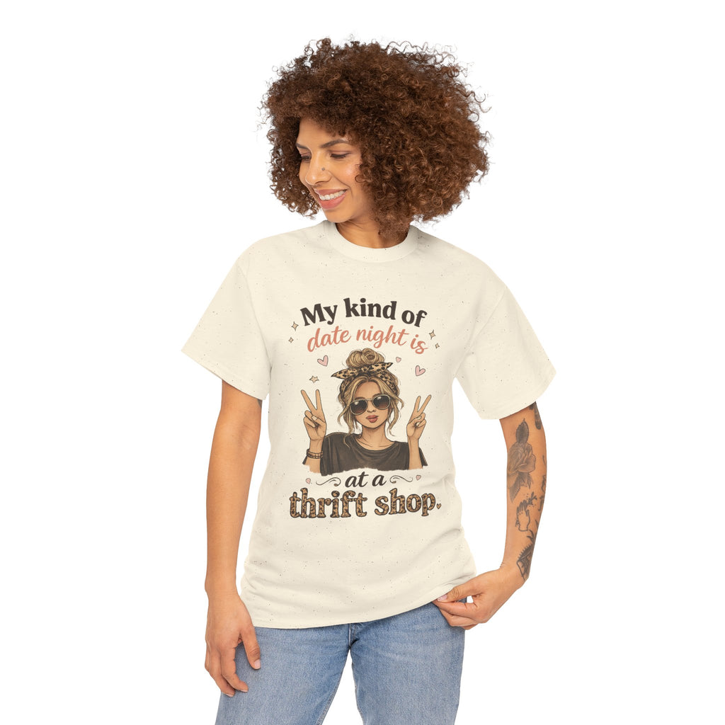 Thrift Shop Date Night T‑Shirt – "My Kind of Date Night Is at a Thrift Shop" Graphic Tee