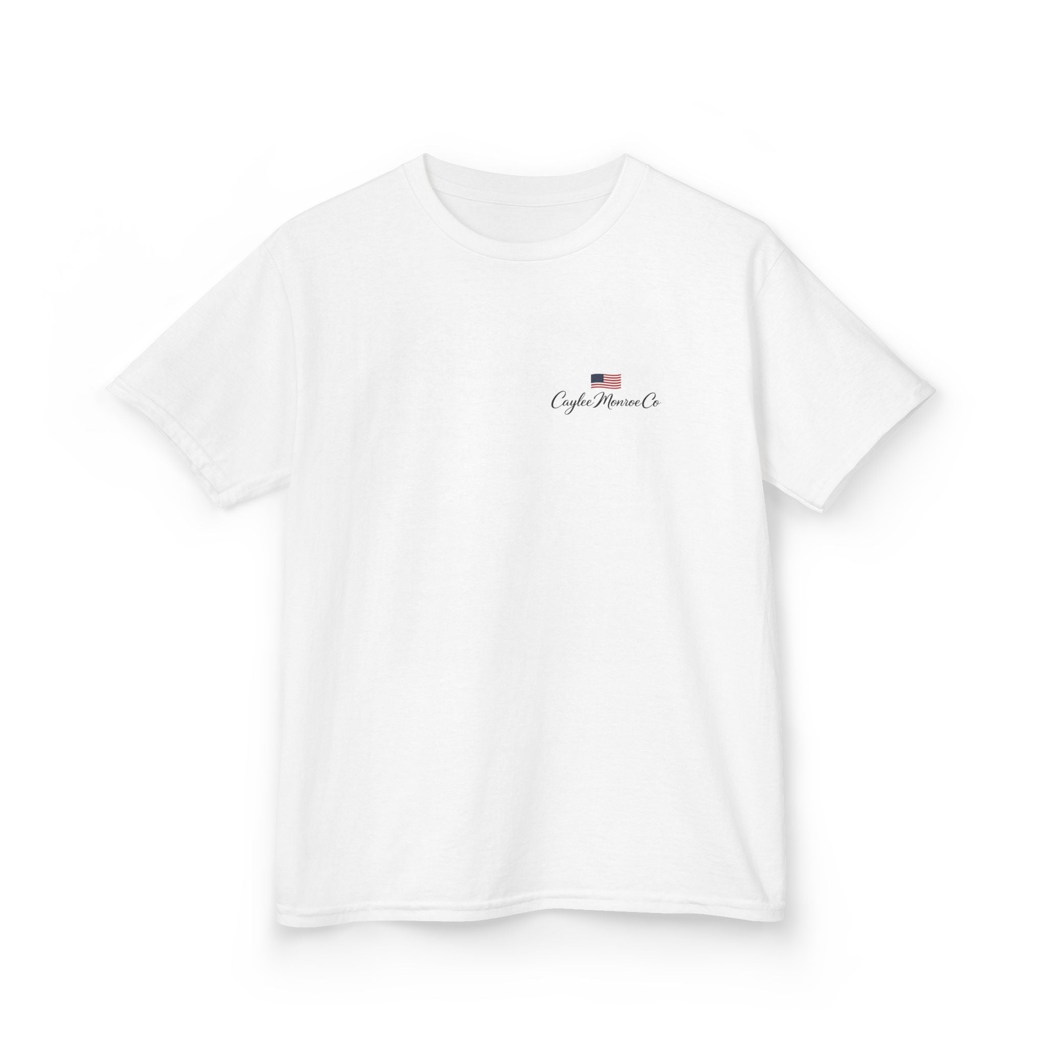Kids T-Shirt — Patriotic Golden Doodle with American Flag (4th of July, Memorial Day)