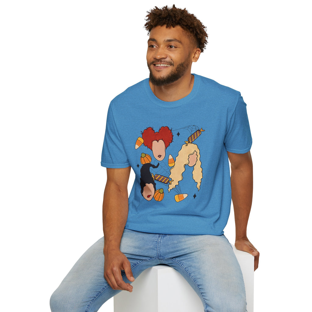Halloween Sanderson Sisters T-Shirt – Witches Trio Pumpkin Candy Corn Design