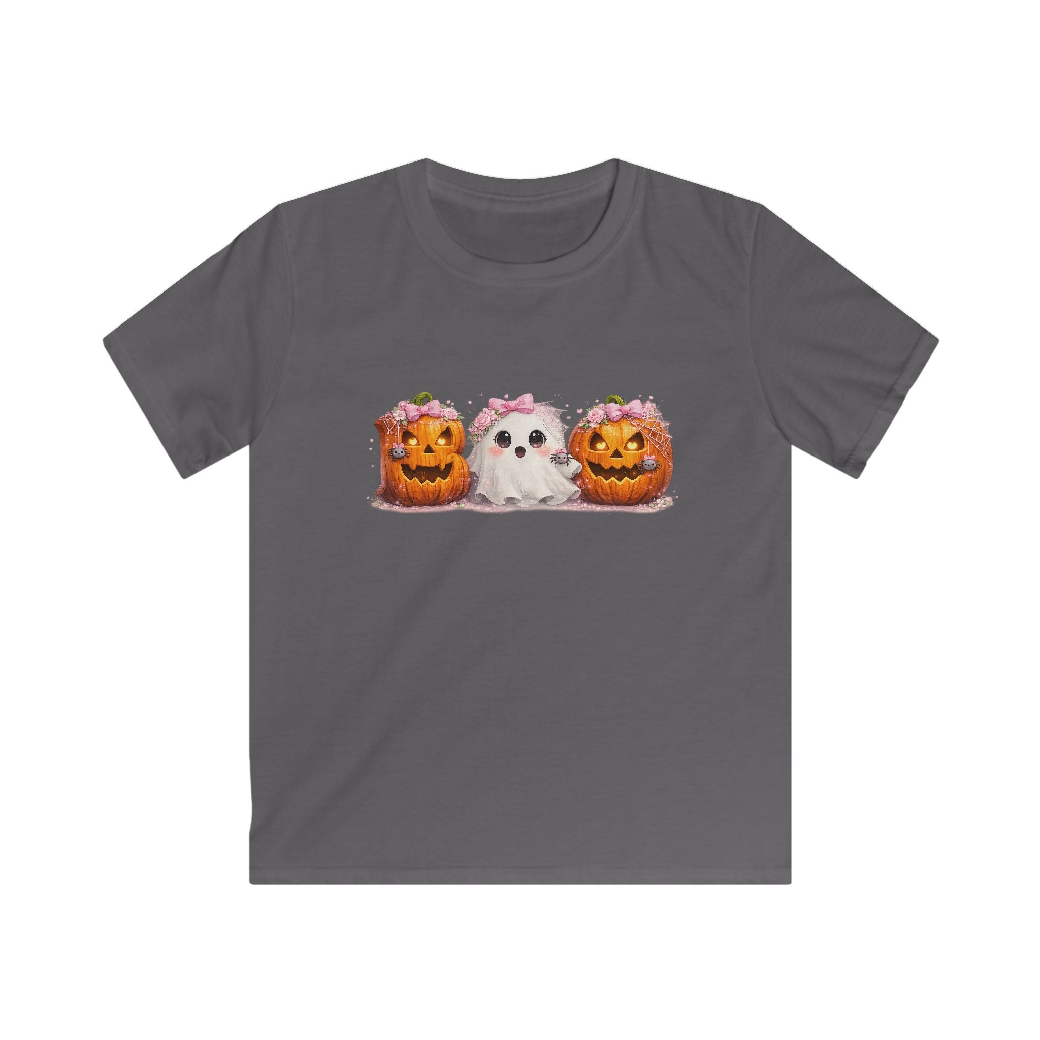 Kids Halloween Tee — Cute Ghost & Jack-o'-Lantern Pumpkins