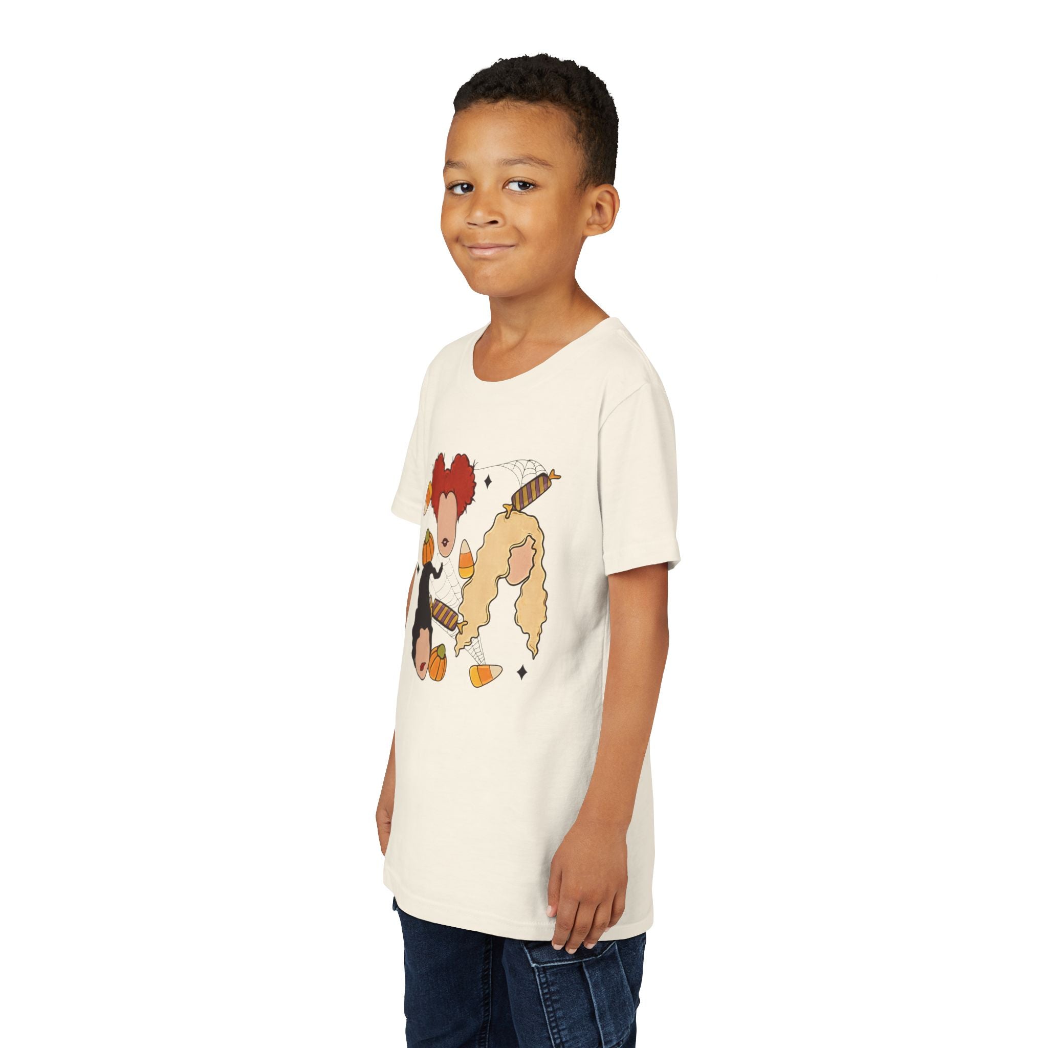 Hocus Pocus Girls Halloween Youth Tee — Sanderson Sisters Candy Corn Design