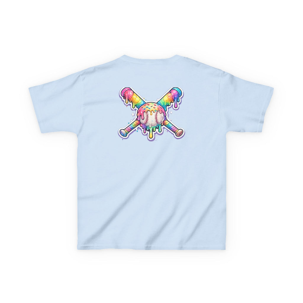 Kids Tee — Rainbow Drip Ice Cream Skull Graphic