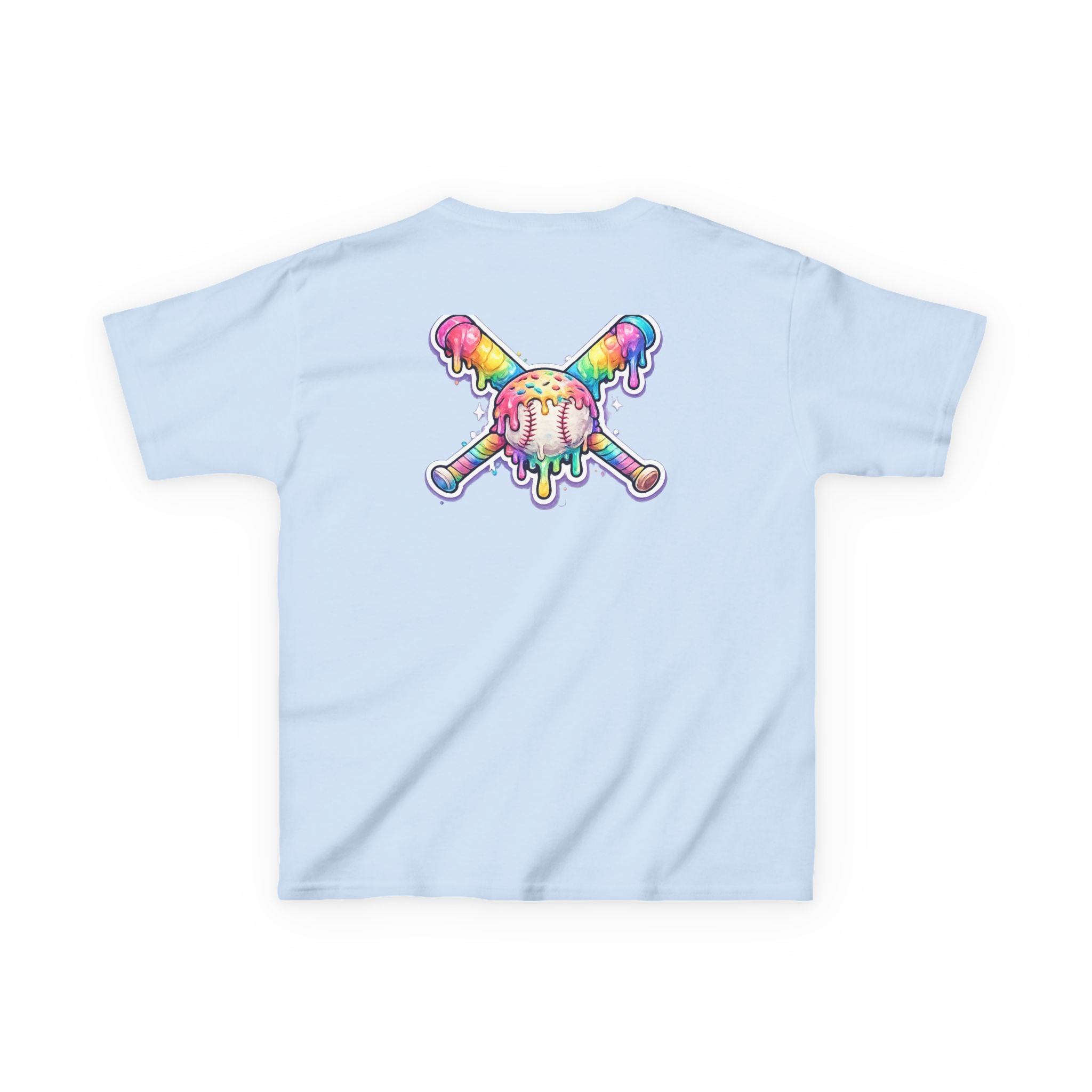 Kids Tee — Rainbow Drip Ice Cream Skull Graphic