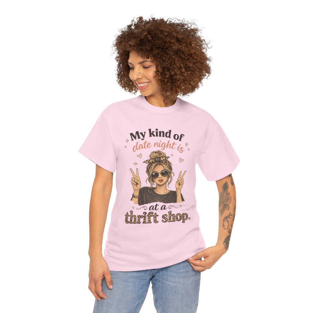 Thrift Shop Date Night T‑Shirt – "My Kind of Date Night Is at a Thrift Shop" Graphic Tee