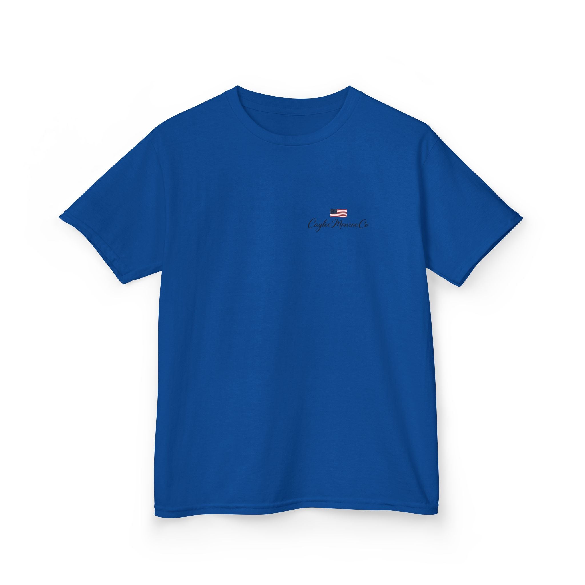 Kids T-Shirt — Patriotic Golden Doodle with American Flag (4th of July, Memorial Day)
