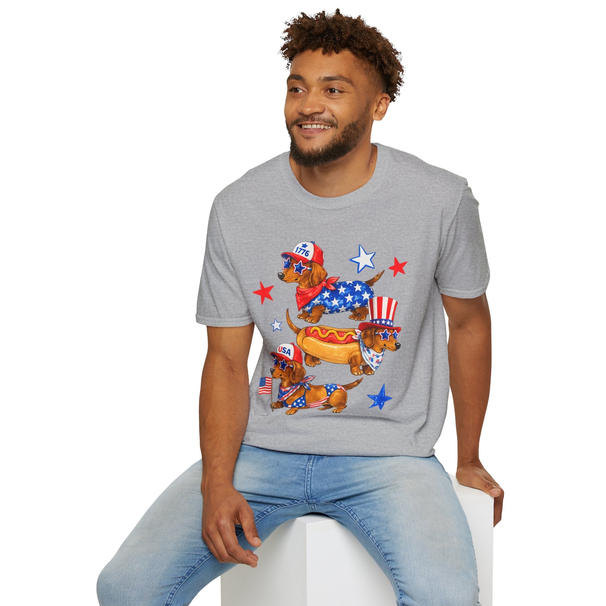 Patriotic Dachshund T-Shirt — 4th of July USA Hot Dog Dogs Tee