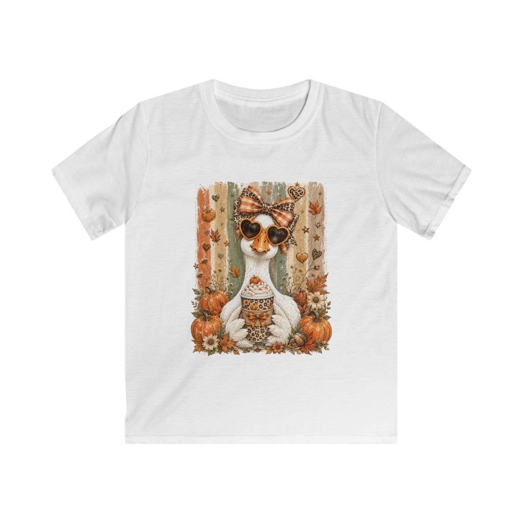 Kids Fall Llama Tee — Cute Autumn Llama with Pumpkins & 'Hello Fall' Design