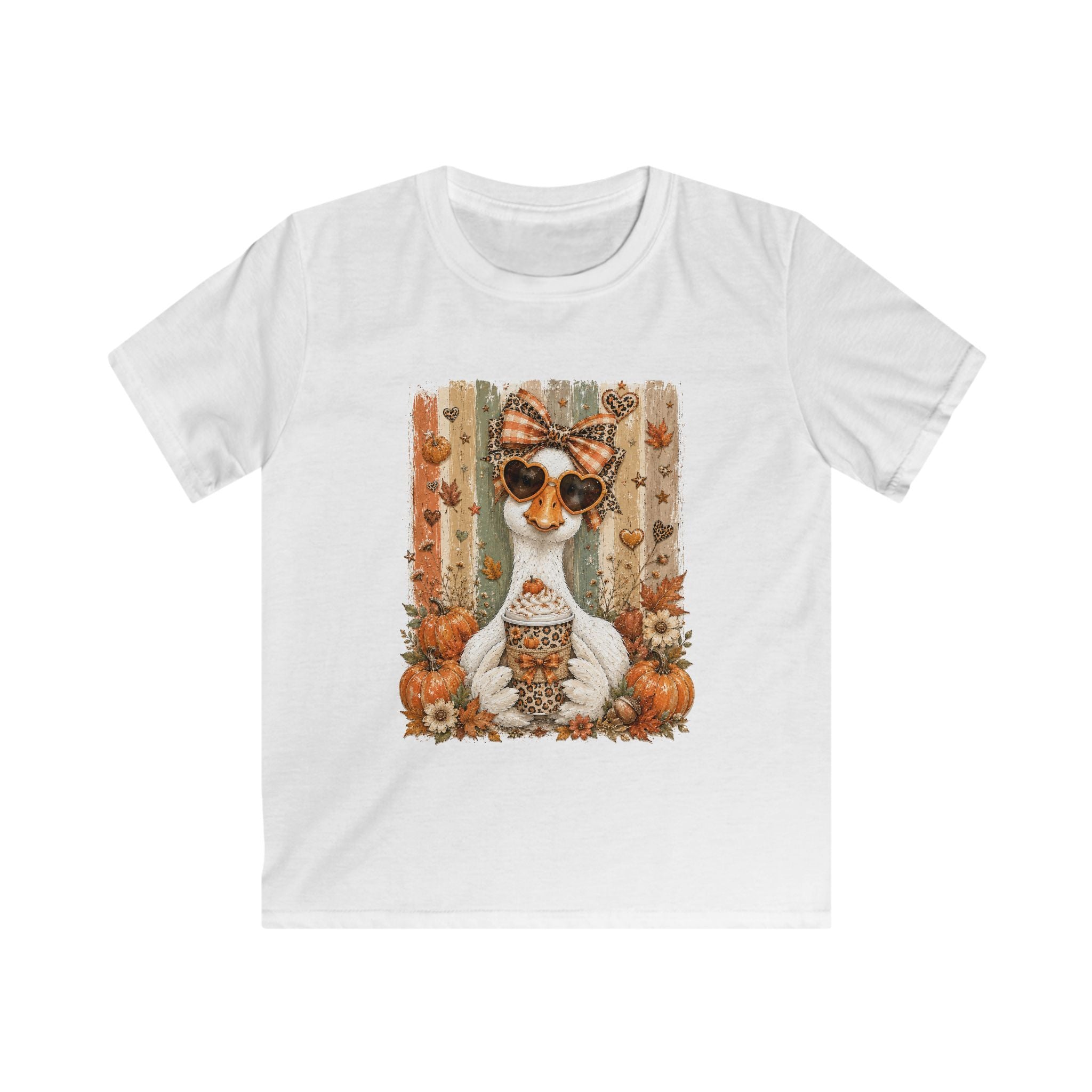 Kids Fall Llama Tee — Cute Autumn Llama with Pumpkins & 'Hello Fall' Design