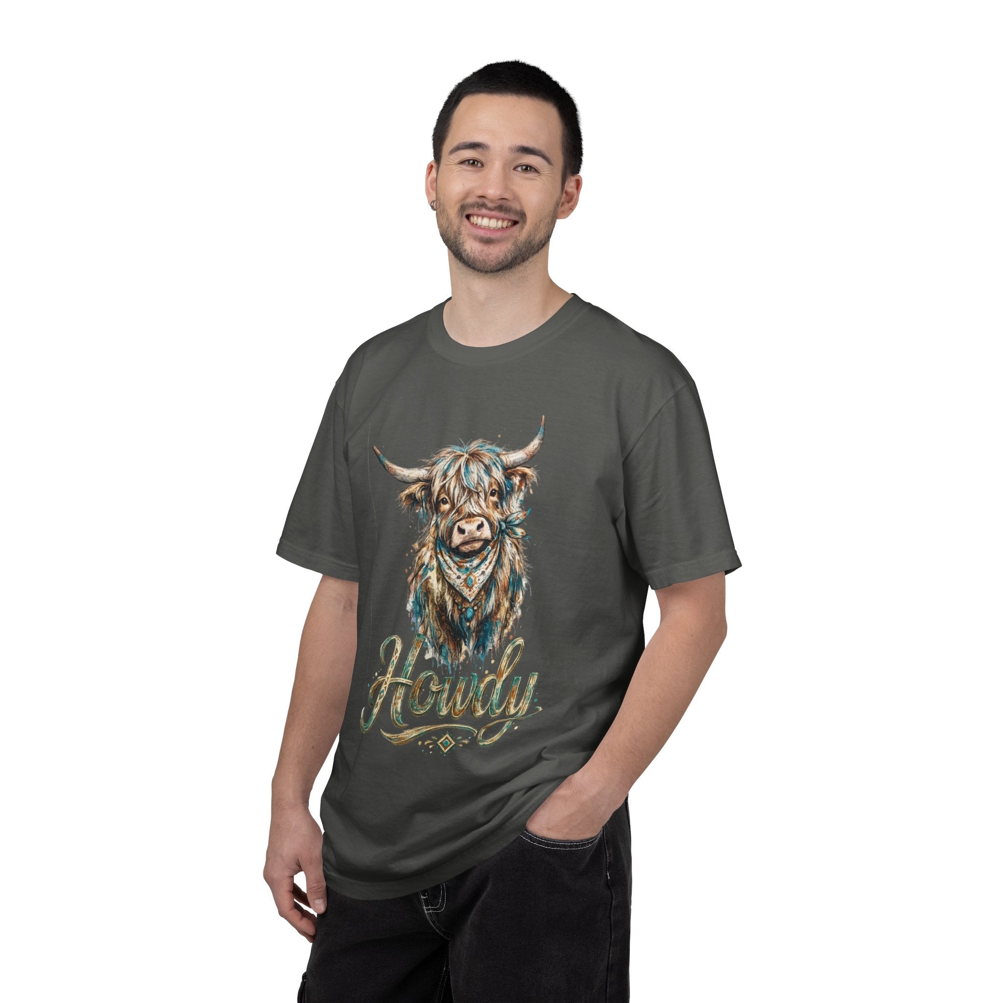 Howdy Highland Cow T-Shirt — Rustic Western Cow Graphic Tee