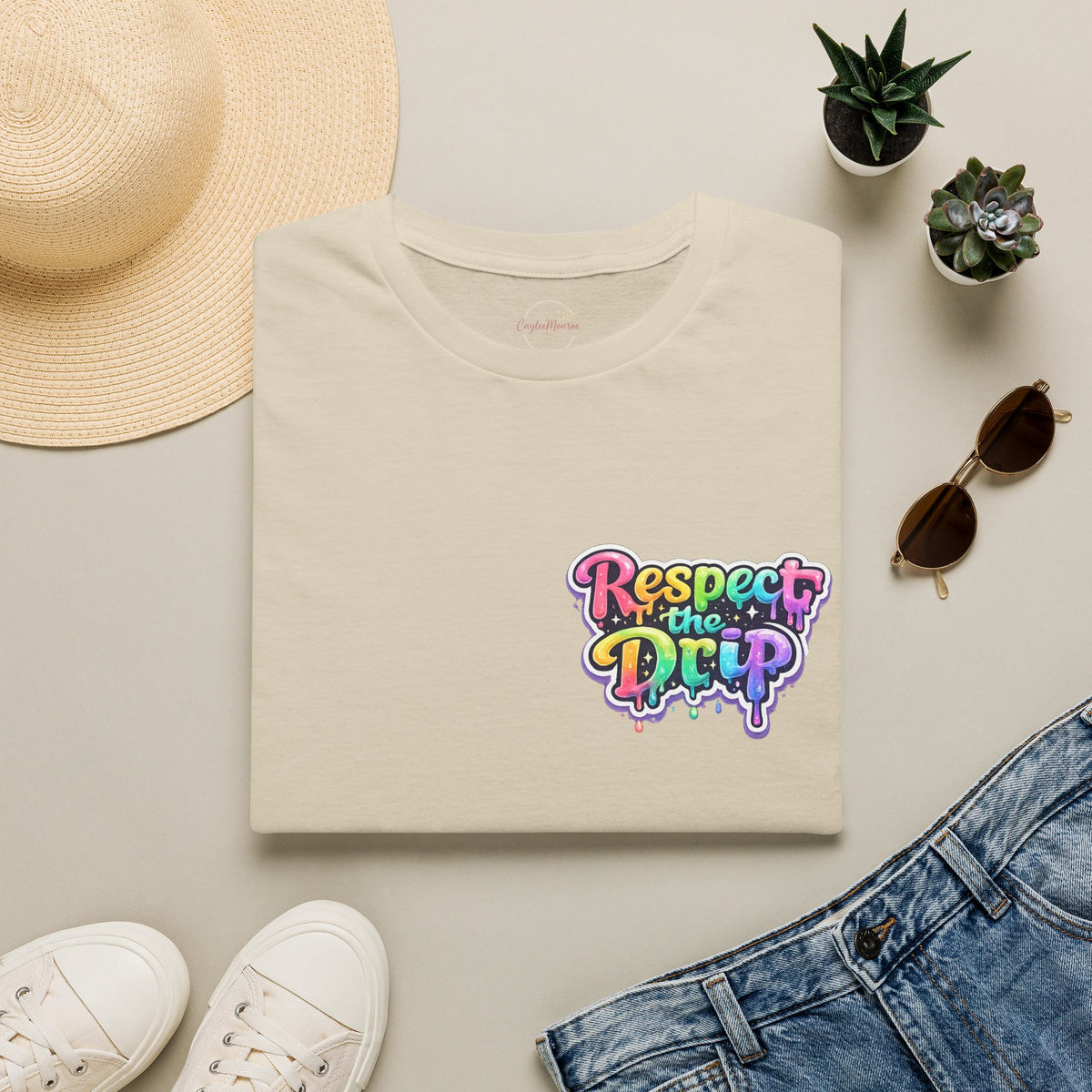 Respect the Drip T-Shirt — Colorful Retro Drip Graphic Tee