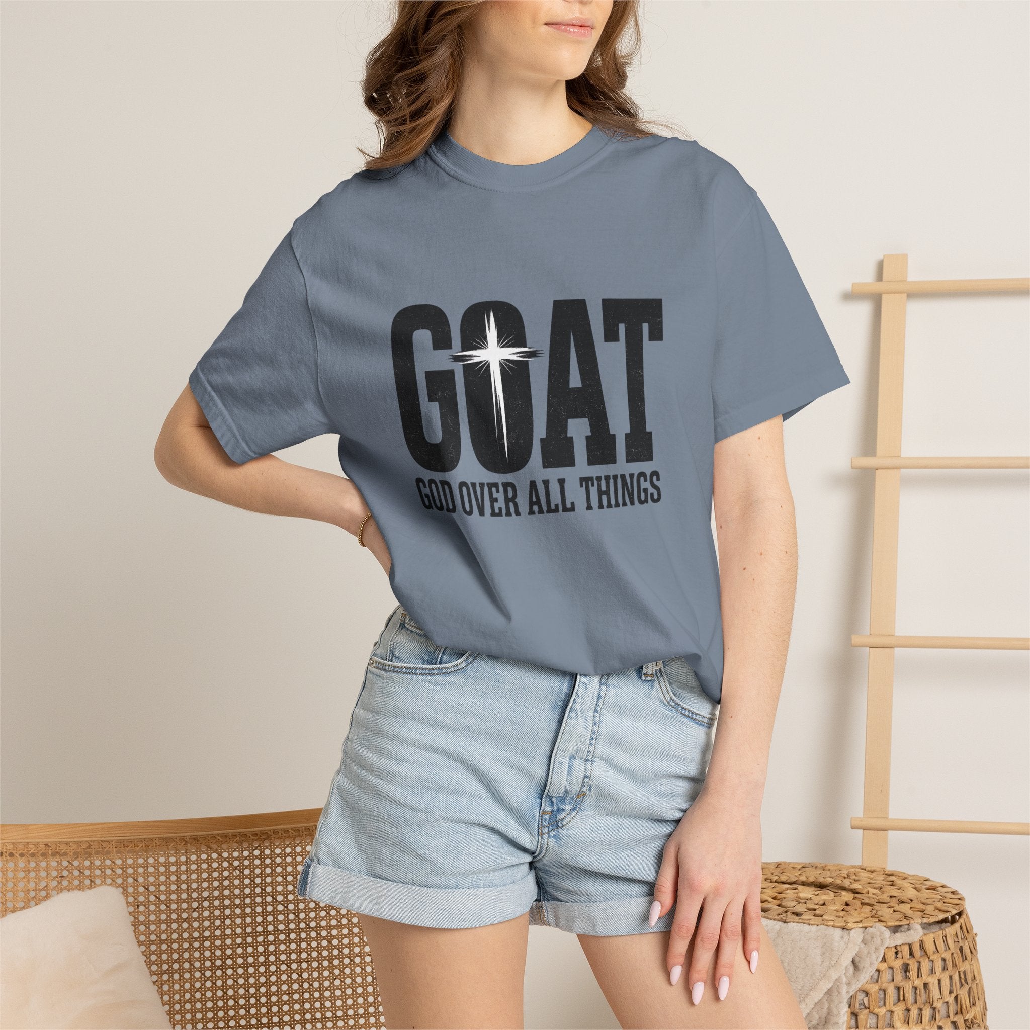 GOAT Christian T-Shirt — "God Over All Things" Inspirational Faith Tee