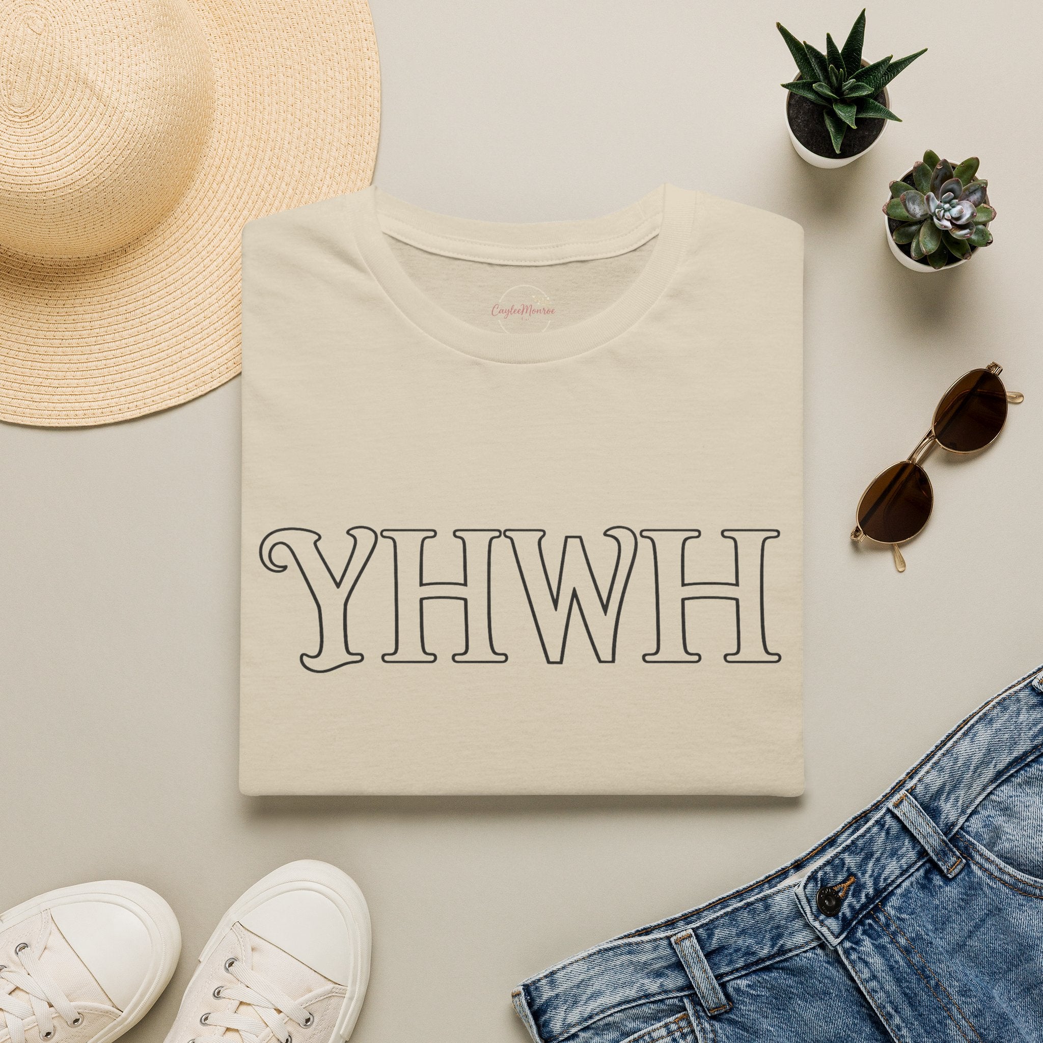 YHWH Script Tee - Minimal Christian Faith T-Shirt