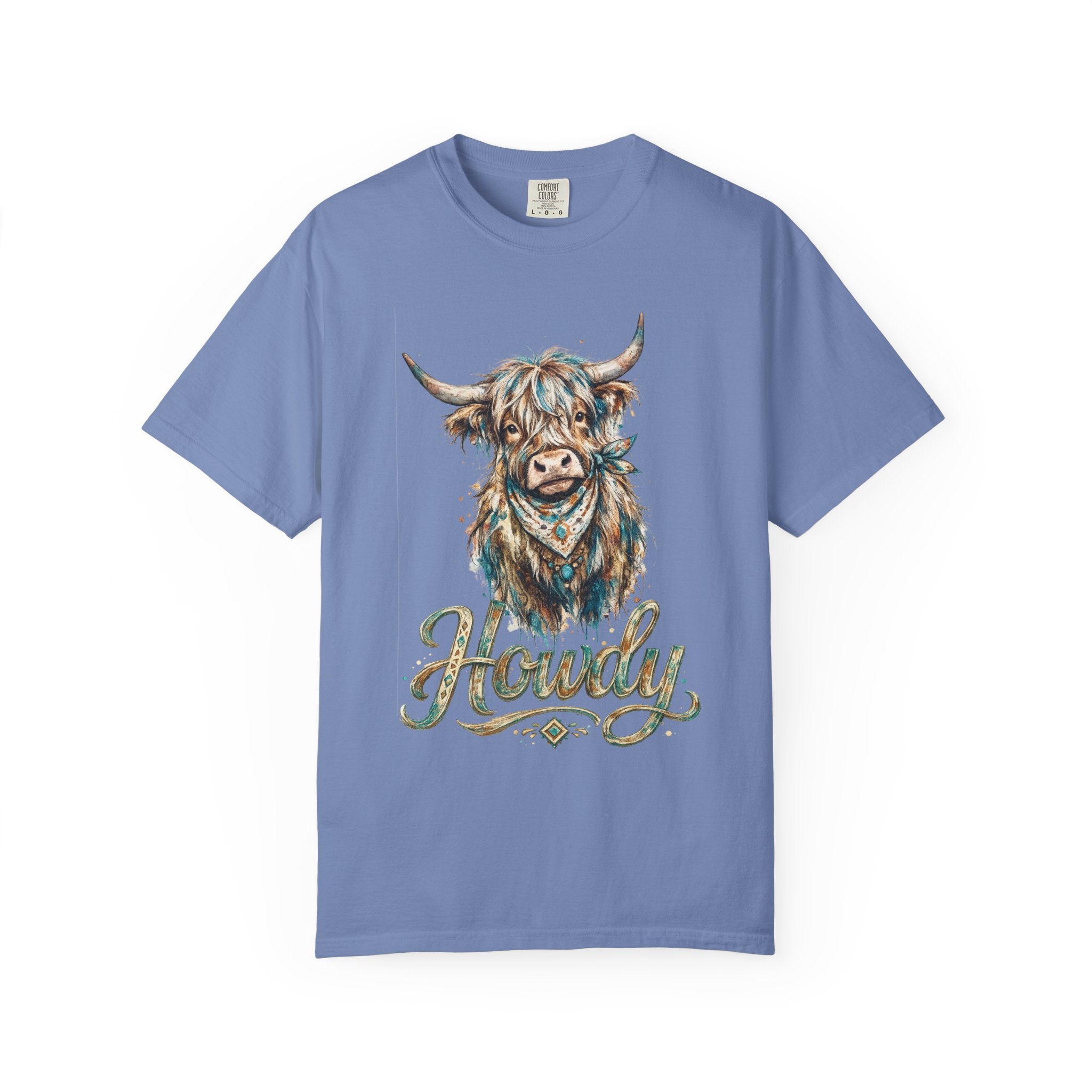 Howdy Highland Cow T-Shirt — Rustic Western Cow Graphic Tee