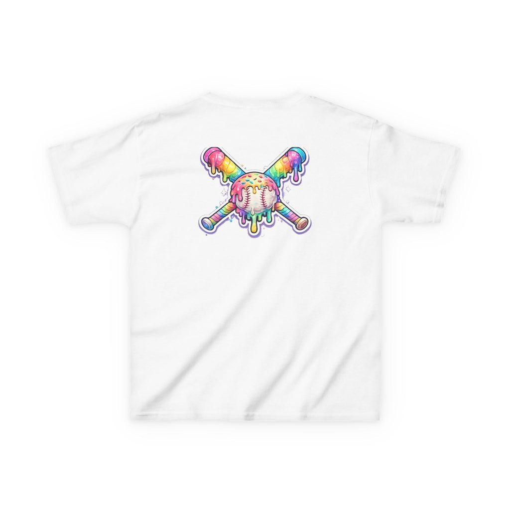 Kids Tee — Rainbow Drip Ice Cream Skull Graphic
