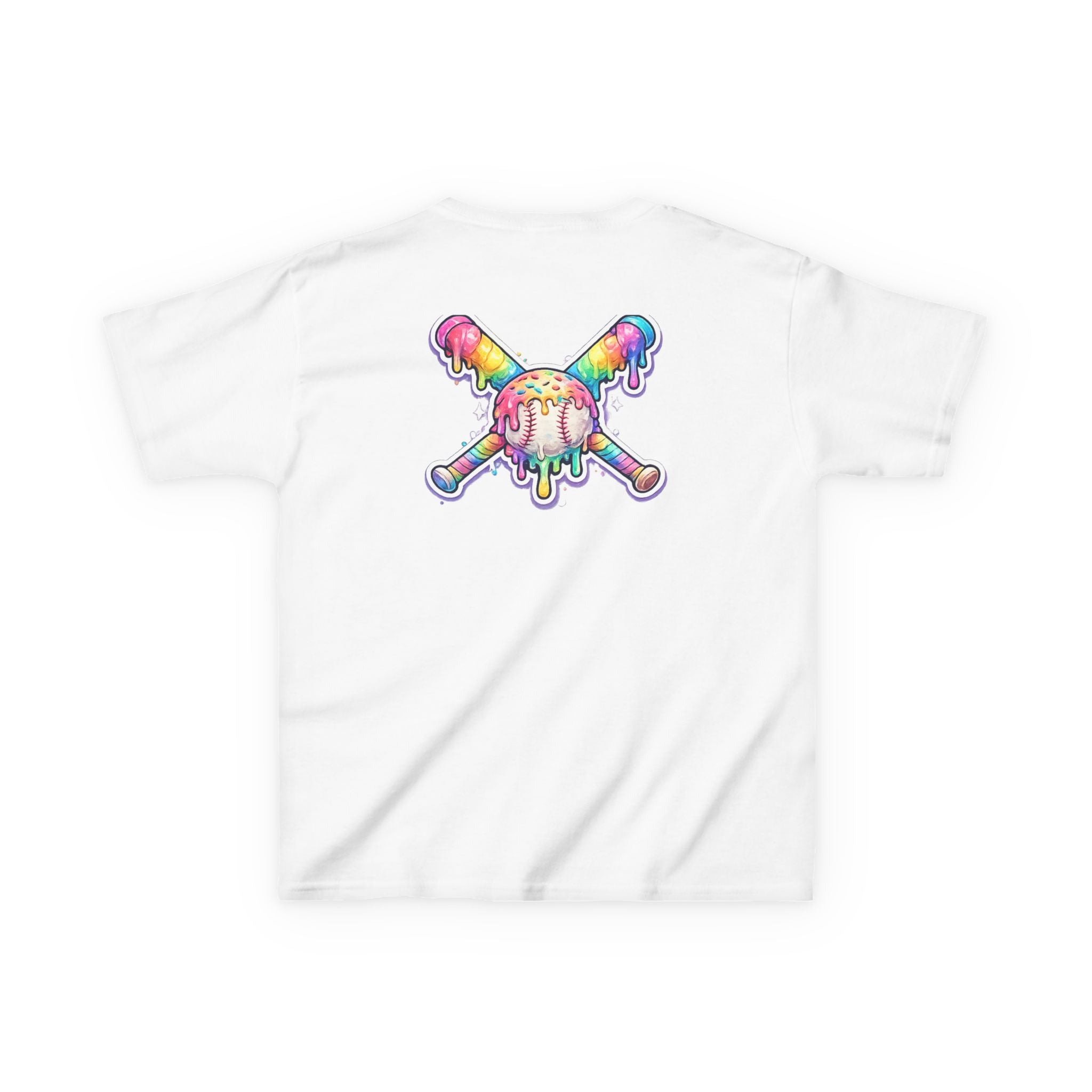 Kids Tee — Rainbow Drip Ice Cream Skull Graphic