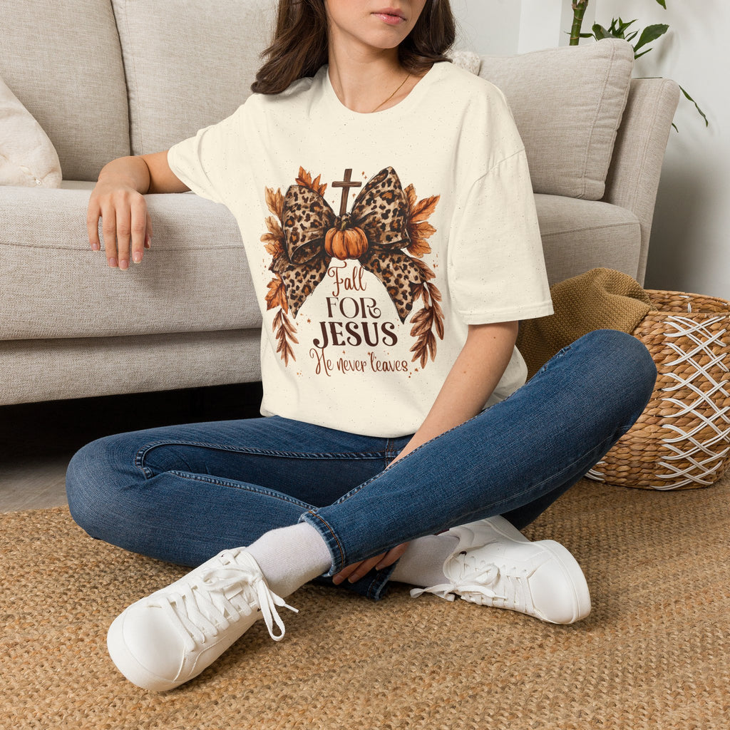 Fall for Jesus Leopard Bow T-Shirt