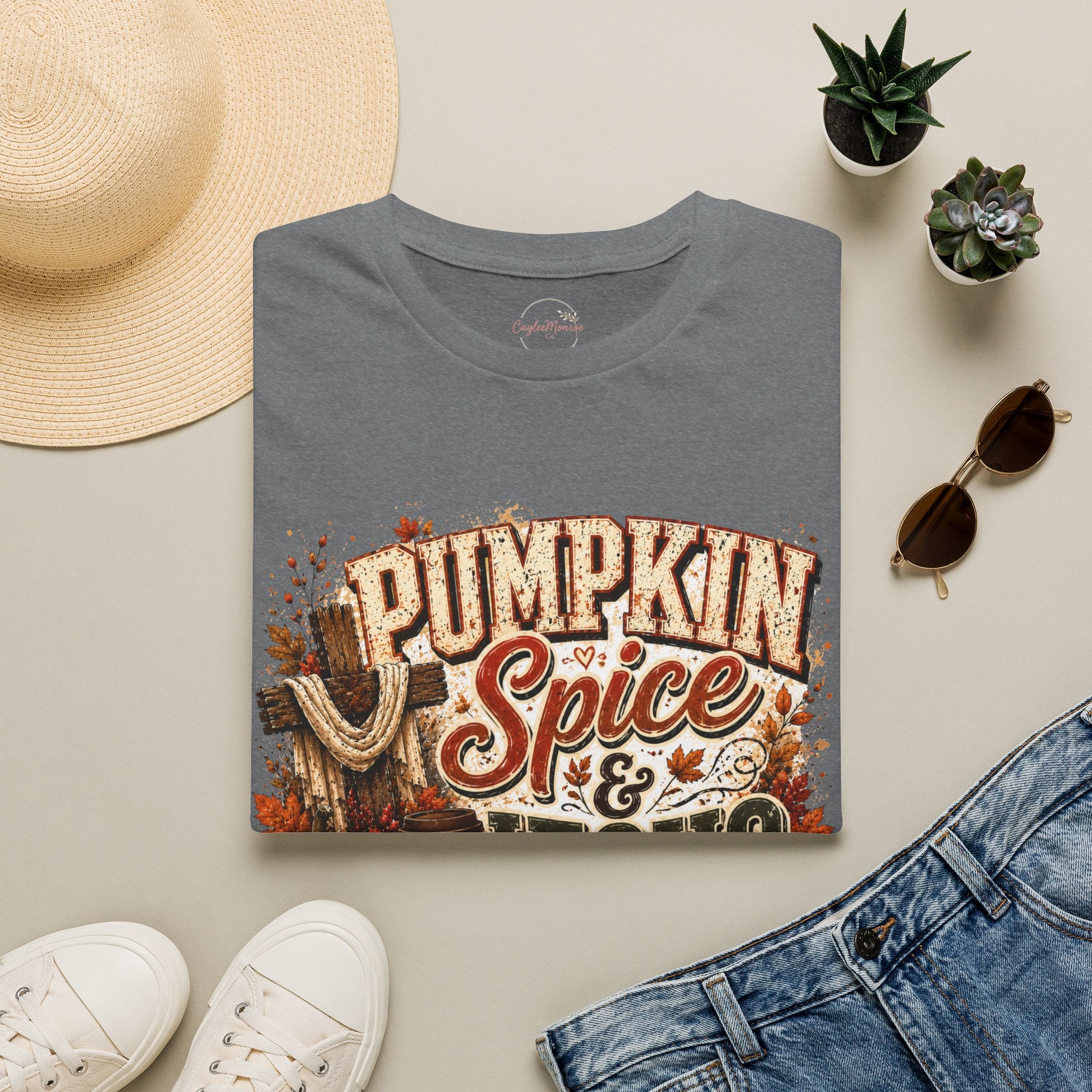 Pumpkin Spice & Jesus Christ T‑Shirt — Fall Faith Graphic Tee