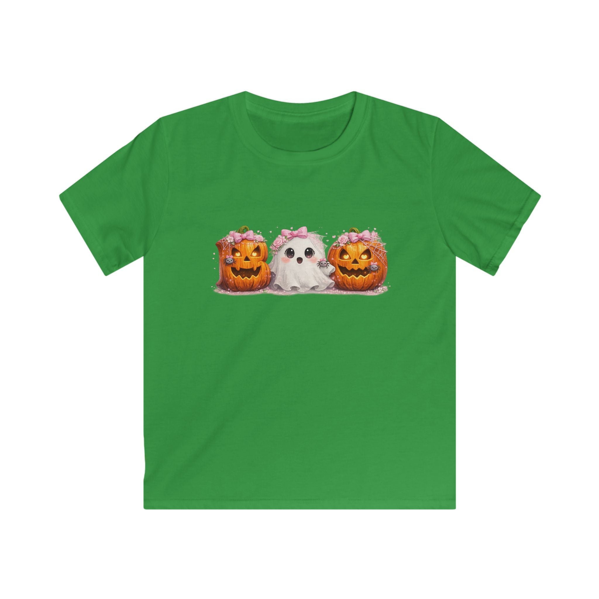 Kids Halloween Tee — Cute Ghost & Jack-o'-Lantern Pumpkins