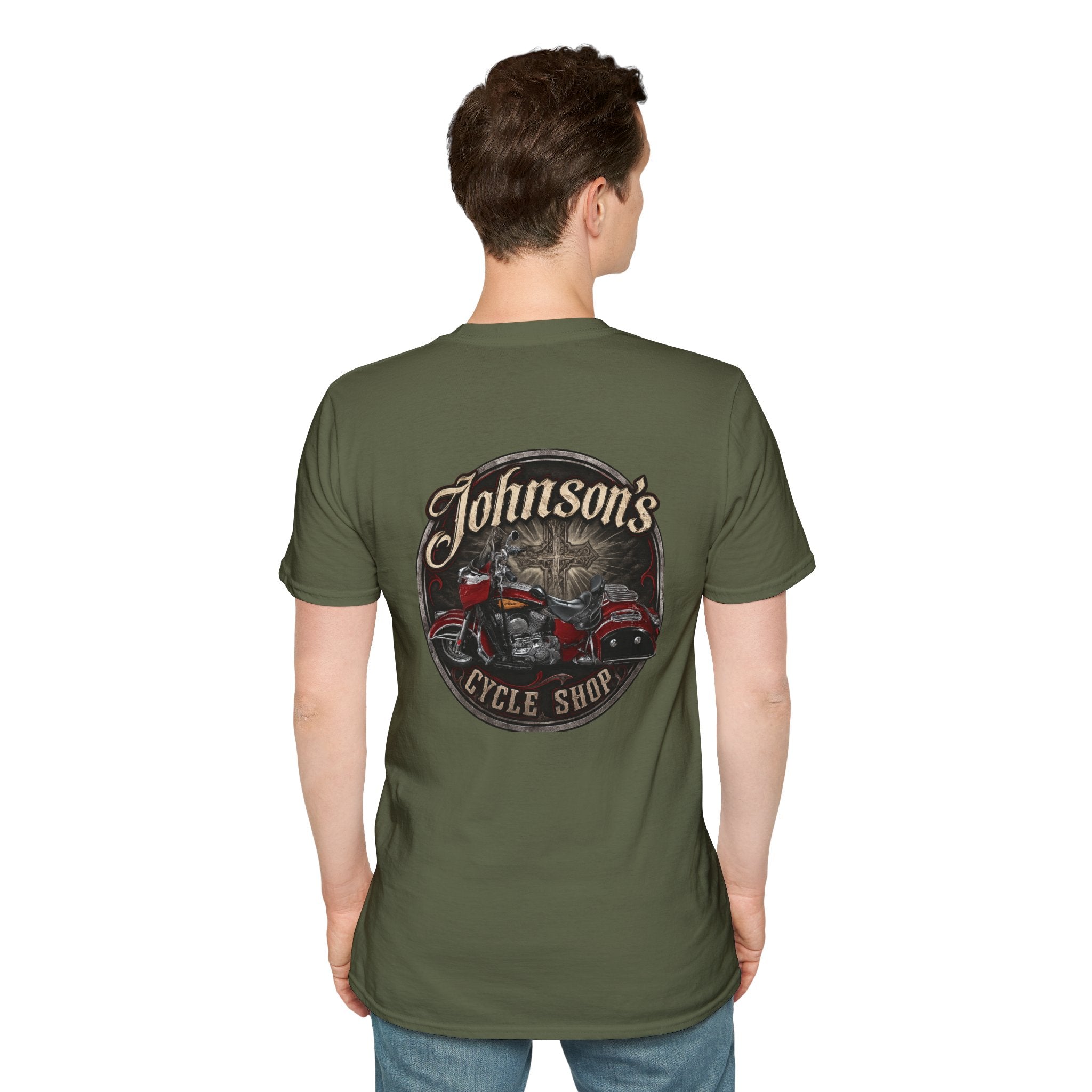Cross Crest Logo T‑Shirt — Vintage Motorcycle Club Design