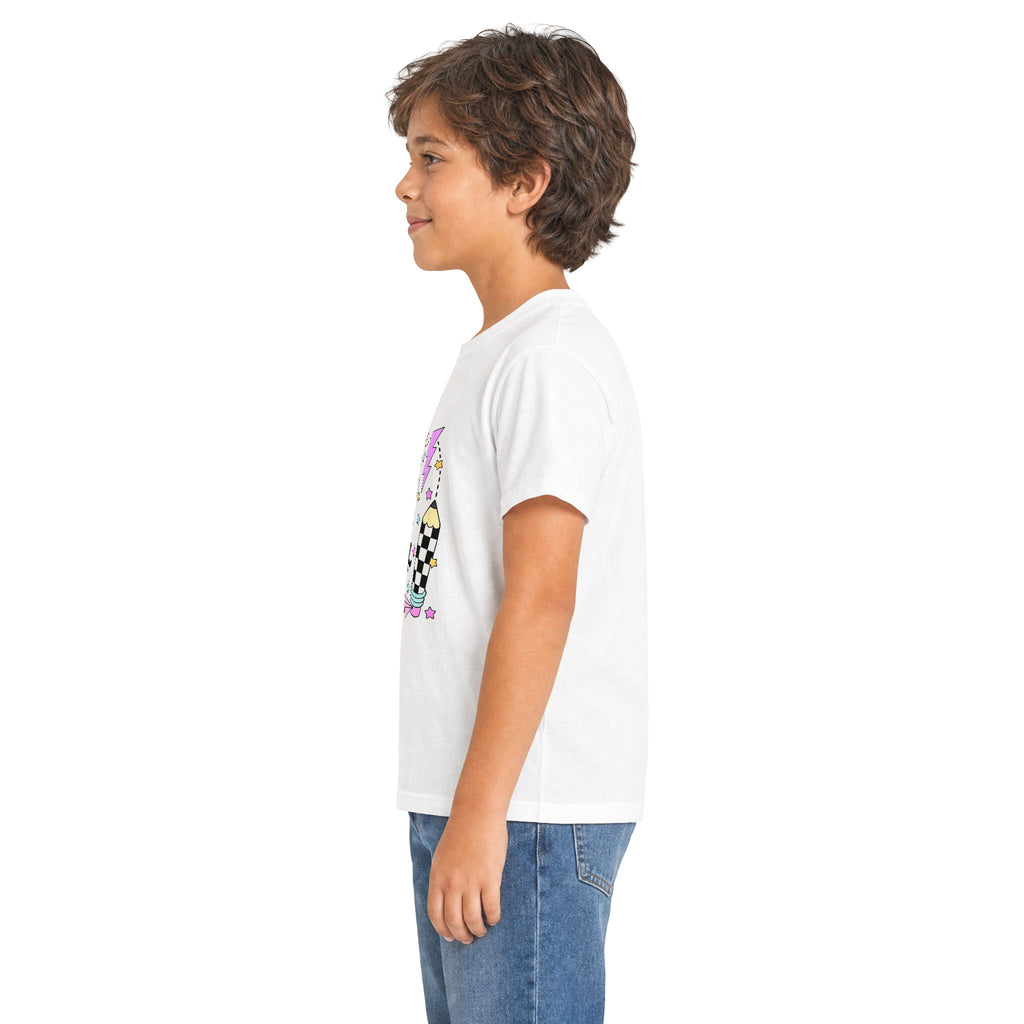 Kids Tee — "Bruh We're Back" Retro Skate Graphic