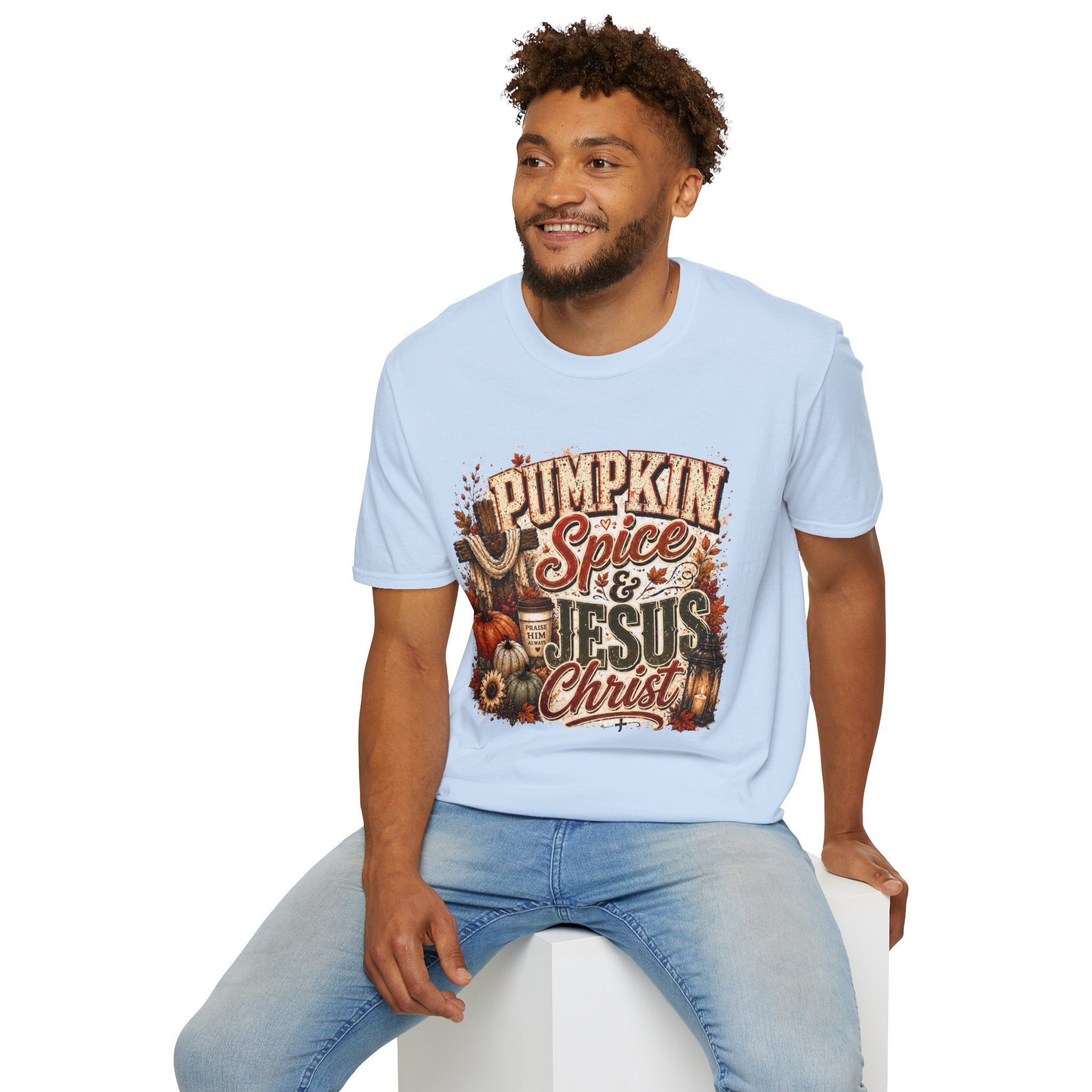 Pumpkin Spice & Jesus Christ T‑Shirt — Fall Faith Graphic Tee