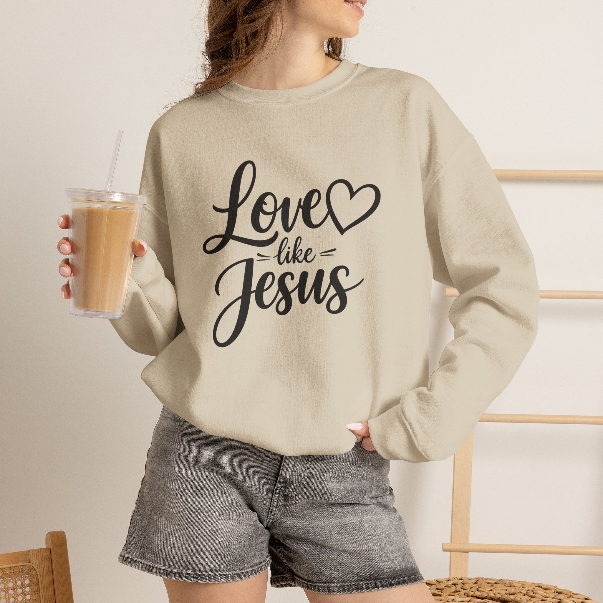 Love Like Jesus Crewneck Sweatshirt — Inspirational Christian Sweatshirt
