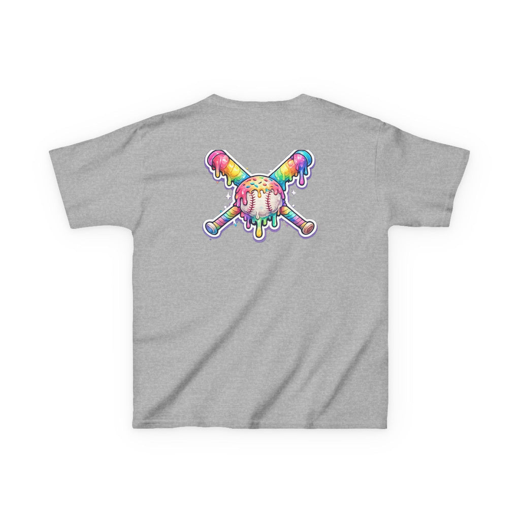 Kids Tee — Rainbow Drip Ice Cream Skull Graphic