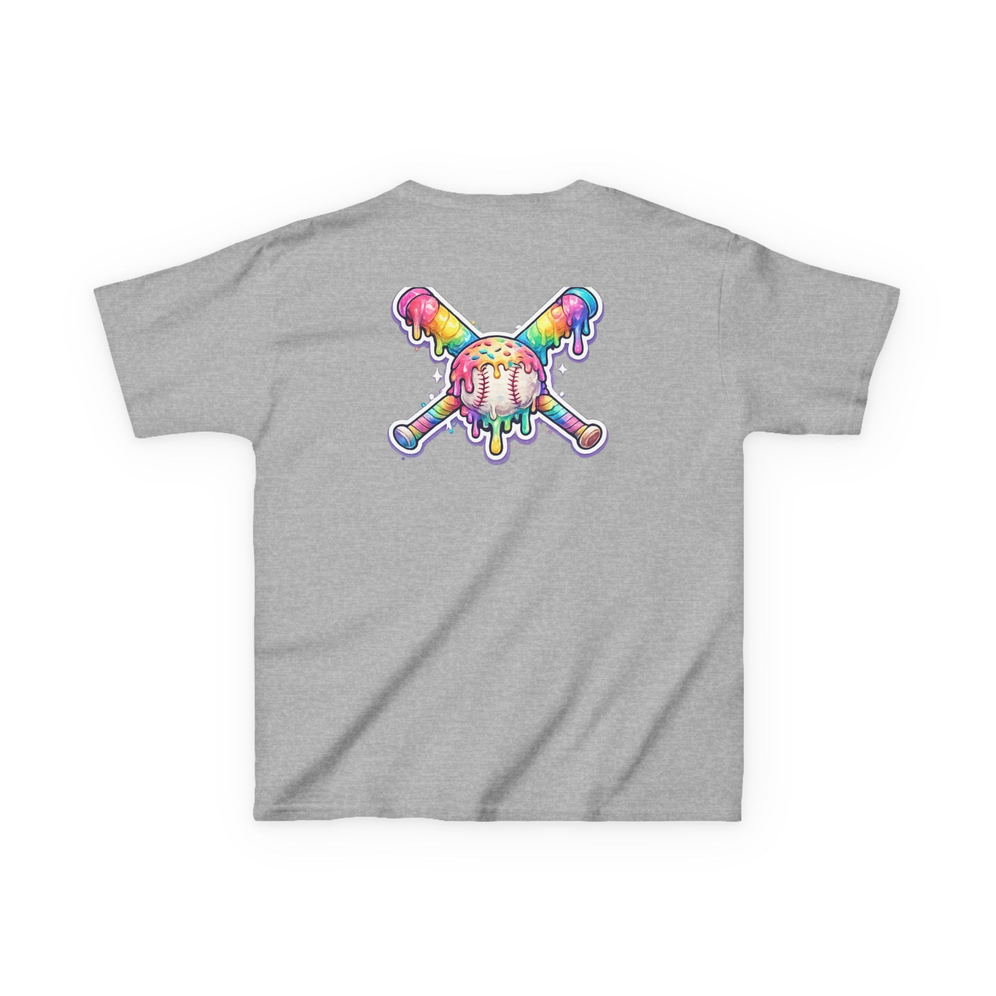 Kids Tee — Rainbow Drip Ice Cream Skull Graphic
