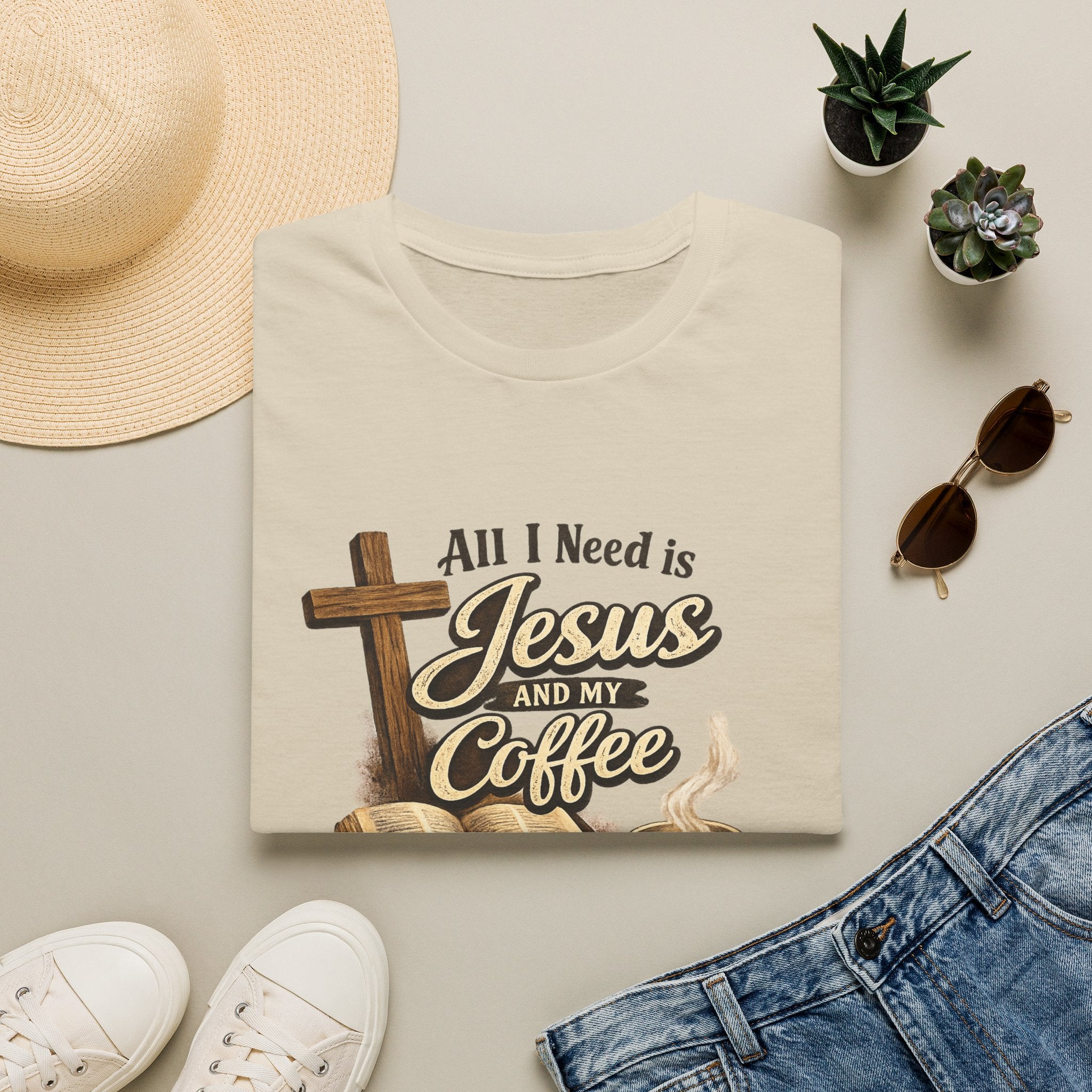 Jesus and My Coffee T-Shirt — Faith & Coffee Graphic Tee