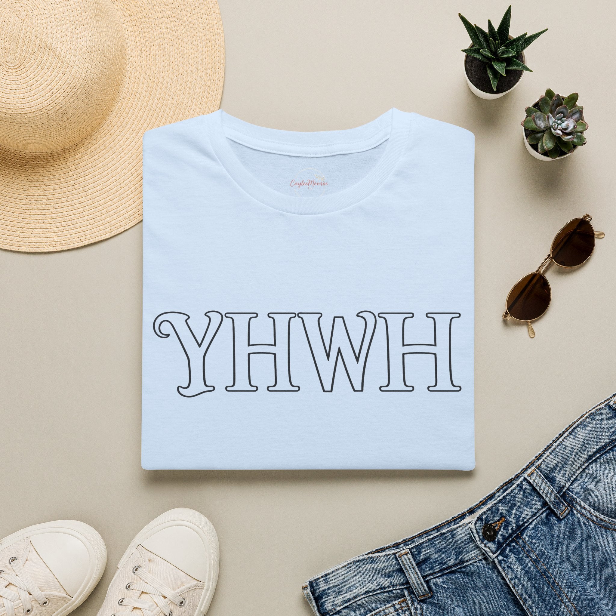 YHWH Script Tee - Minimal Christian Faith T-Shirt