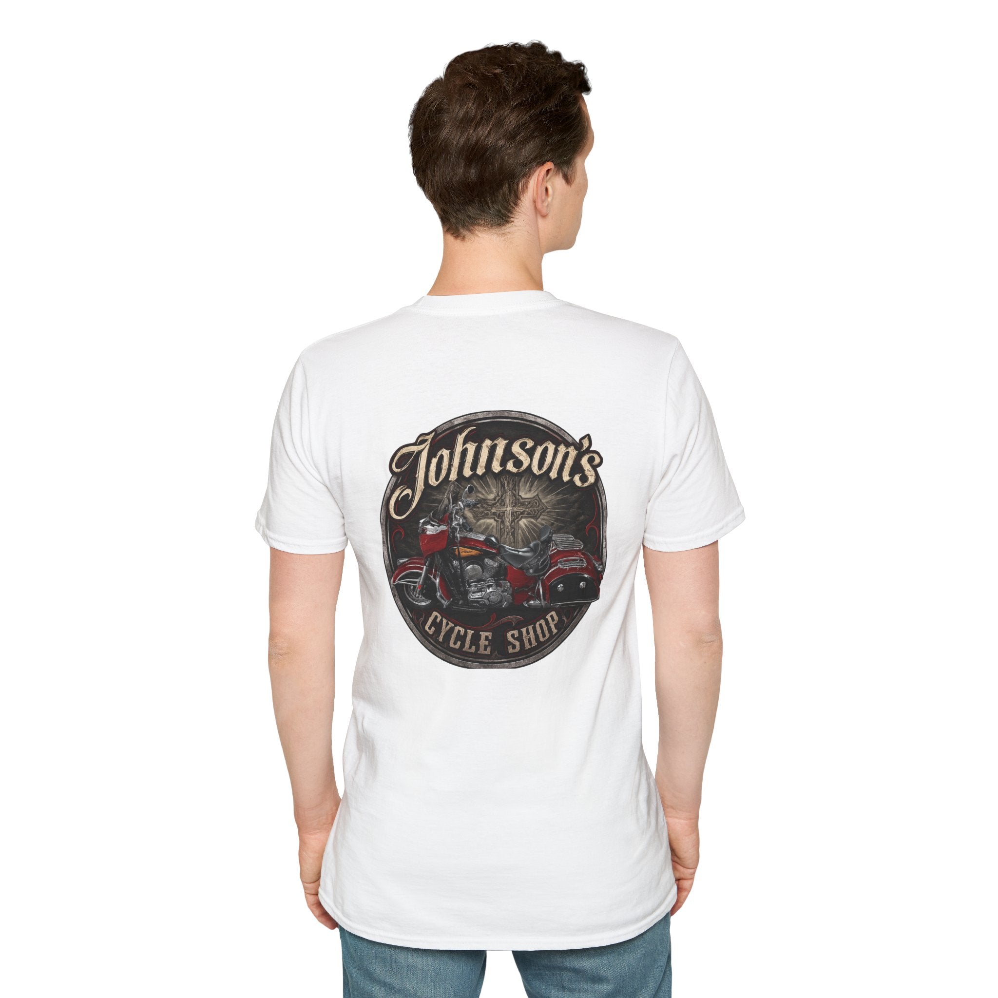Cross Crest Logo T‑Shirt — Vintage Motorcycle Club Design