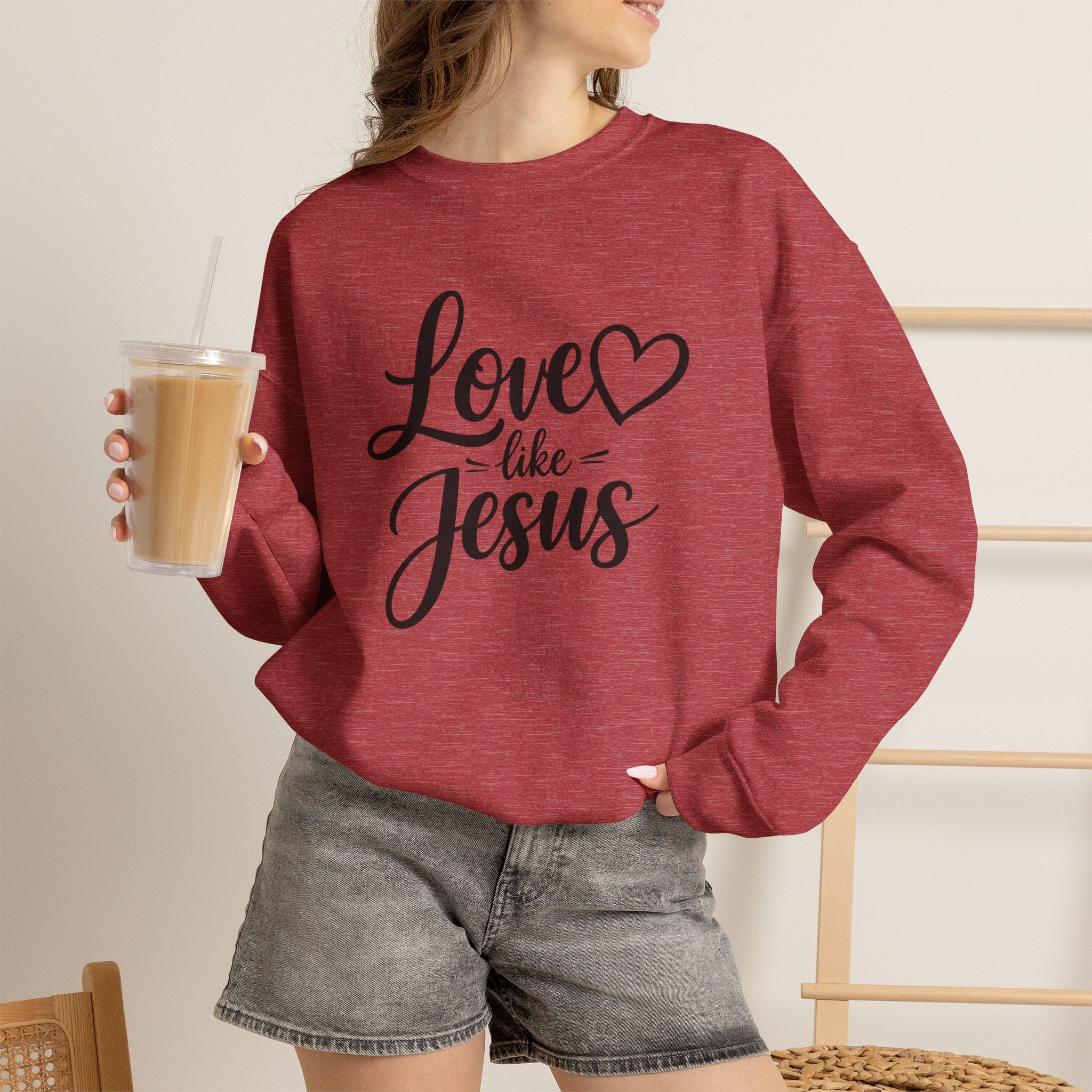Love Like Jesus Crewneck Sweatshirt — Inspirational Christian Sweatshirt