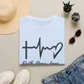 Faith Hope Love T-Shirt — Cross, Heartbeat & Heart Graphic Tee
