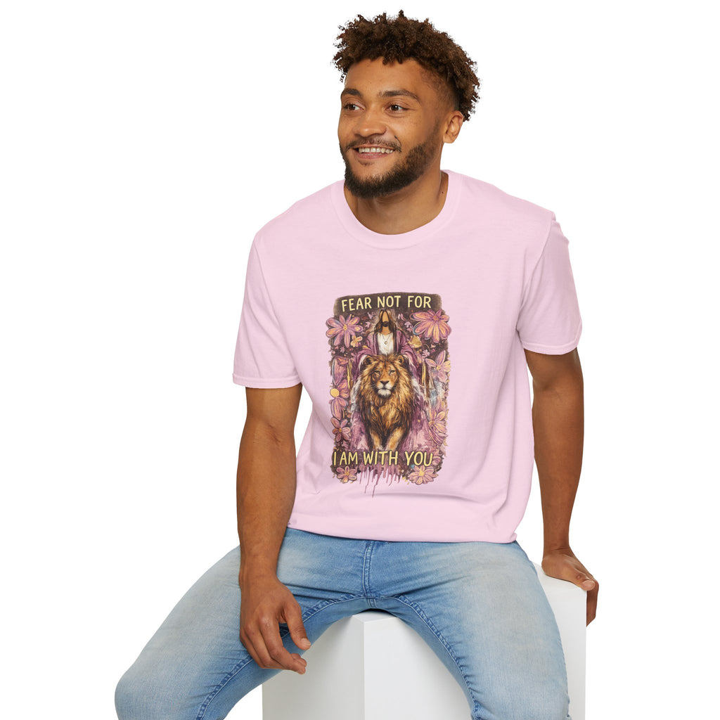 Fear Not For I Am With You Lion T-Shirt — Inspirational Floral Christian Tee